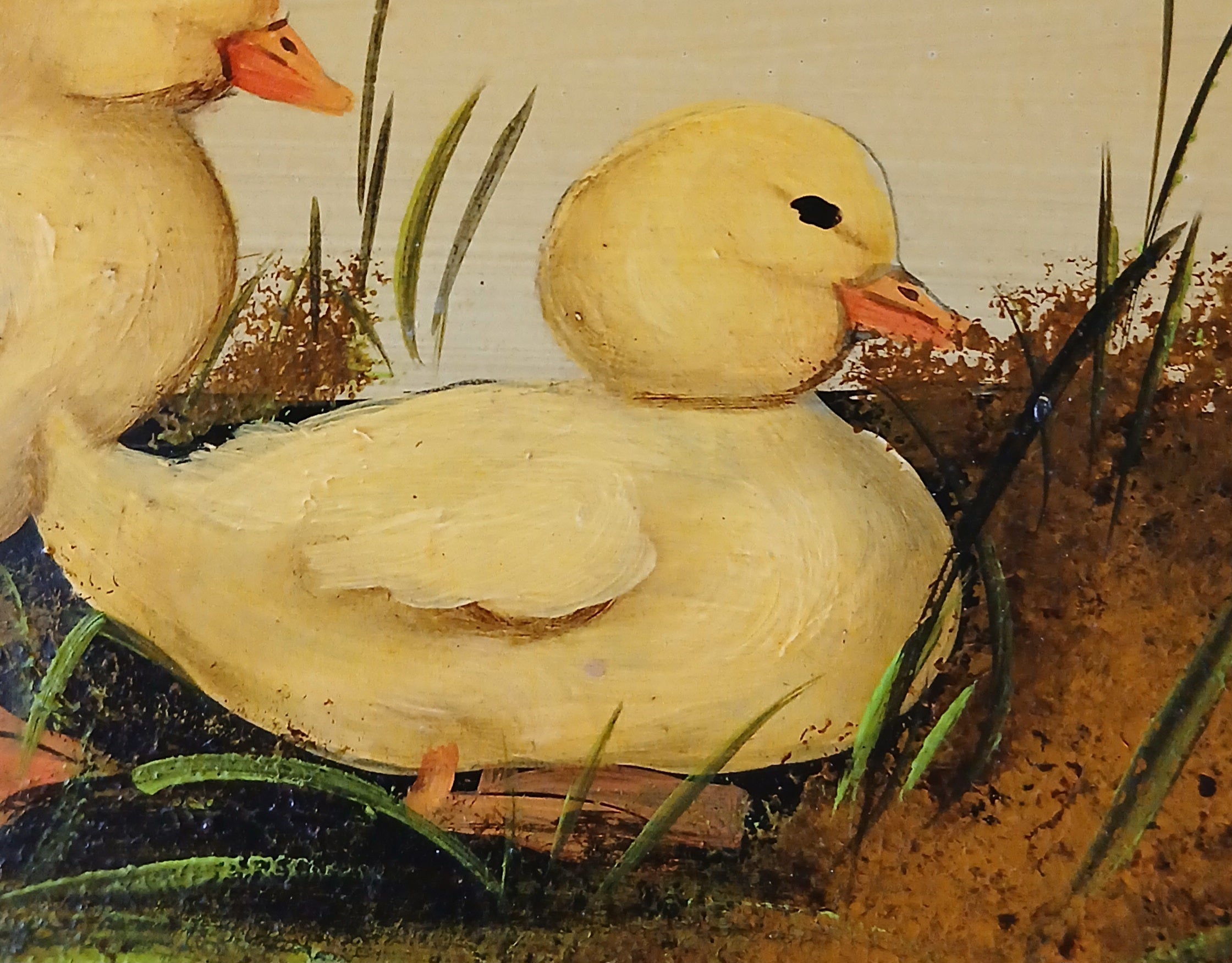 Baby Ducks Oil on Panel by Maria Lak