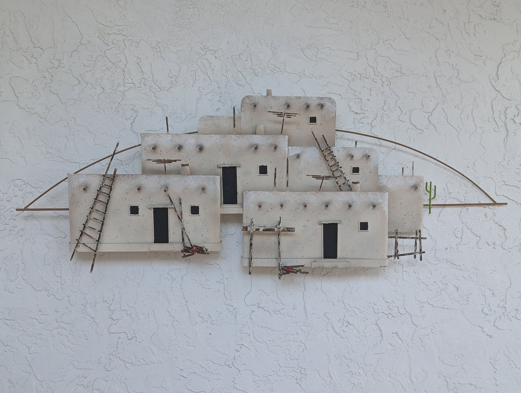 Large and Fantastic Curtis Jere Wall Sculpture - The Pueblo 1987