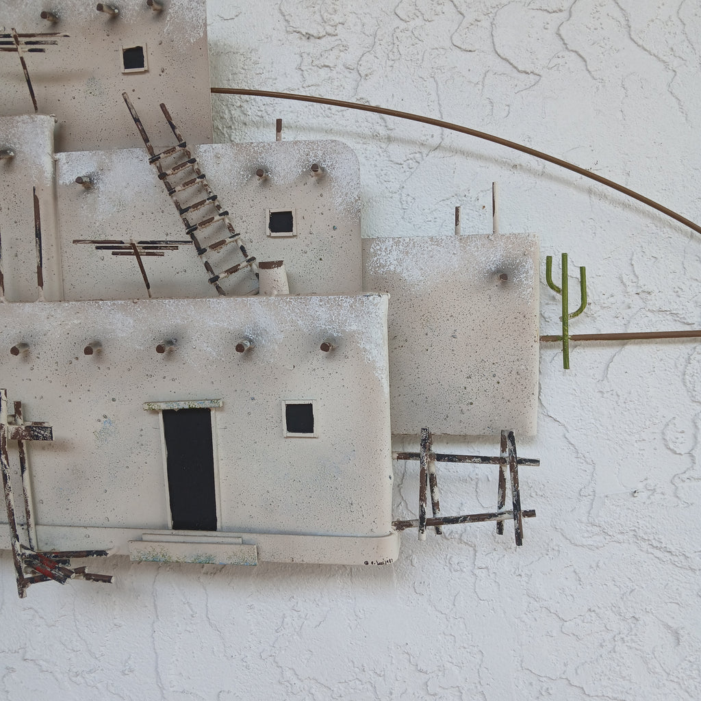 Large and Fantastic Curtis Jere Wall Sculpture - The Pueblo 1987
