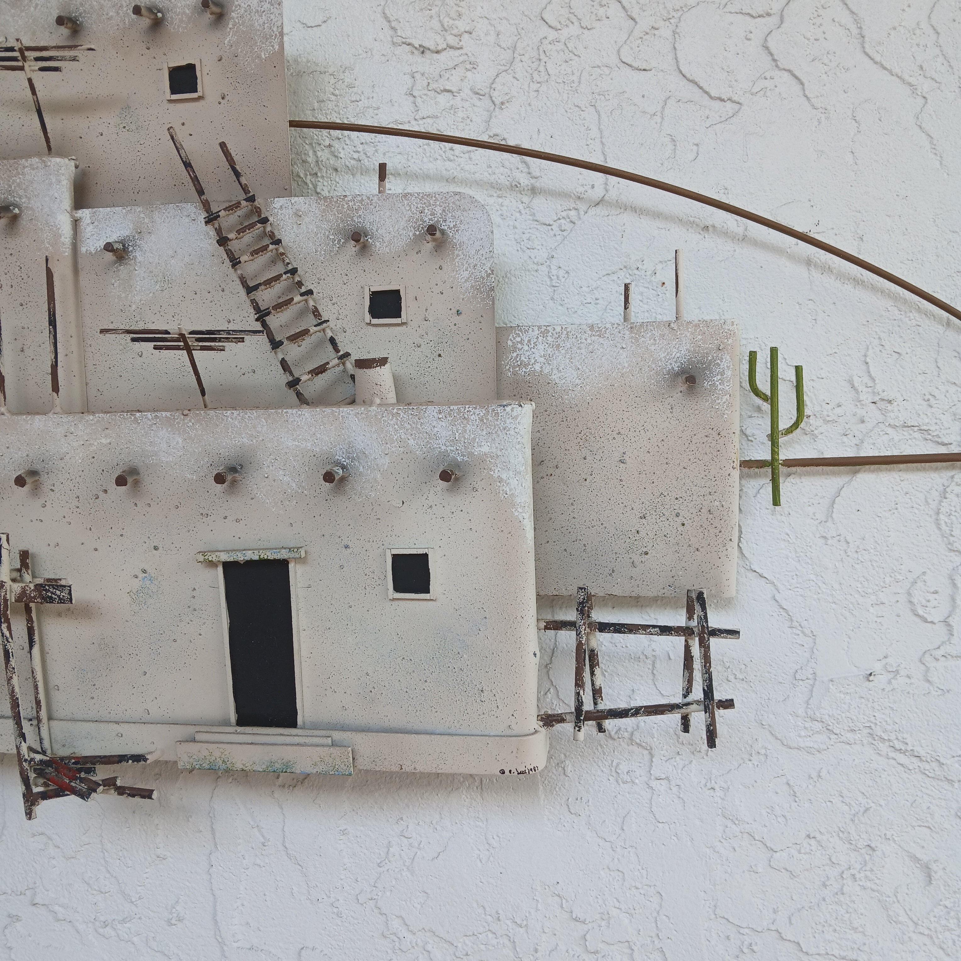 Large and Fantastic Curtis Jere Wall Sculpture - The Pueblo 1987