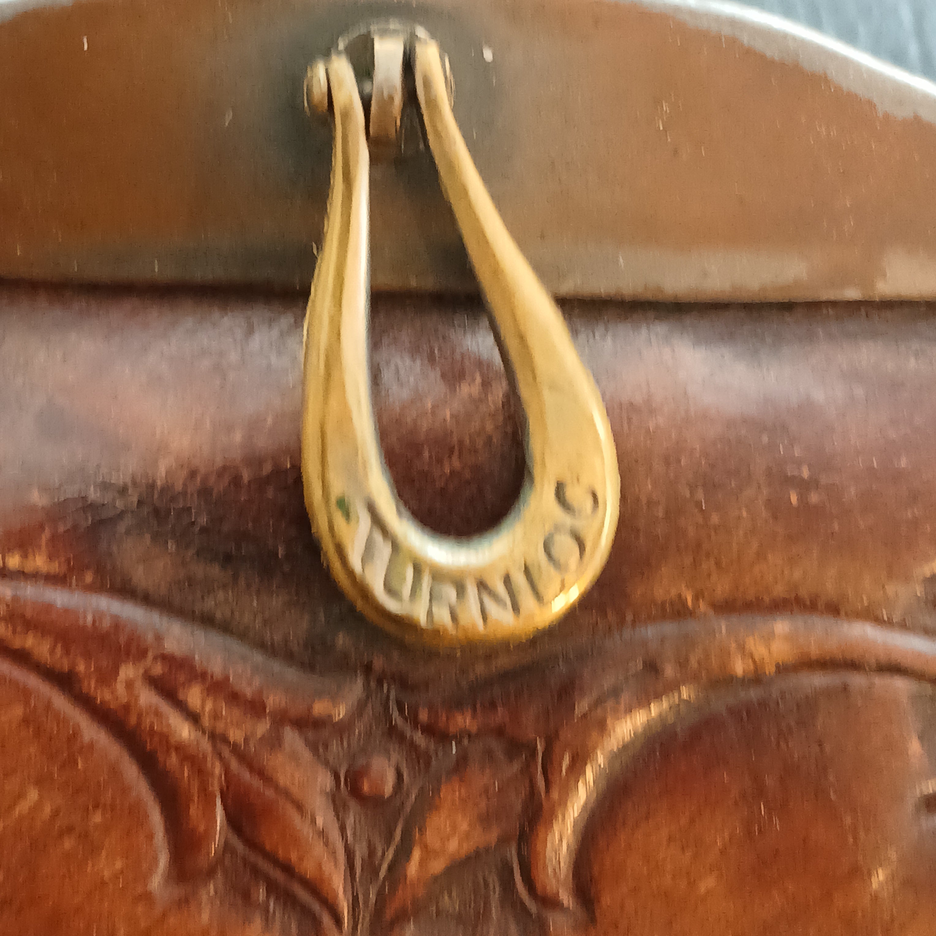 Vintage Turnloc Art Nouveau Style Tooled Leather Purse