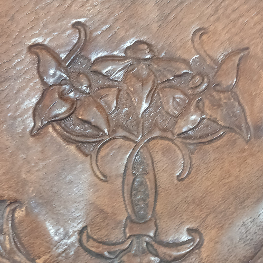 Vintage Turnloc Art Nouveau Style Tooled Leather Purse