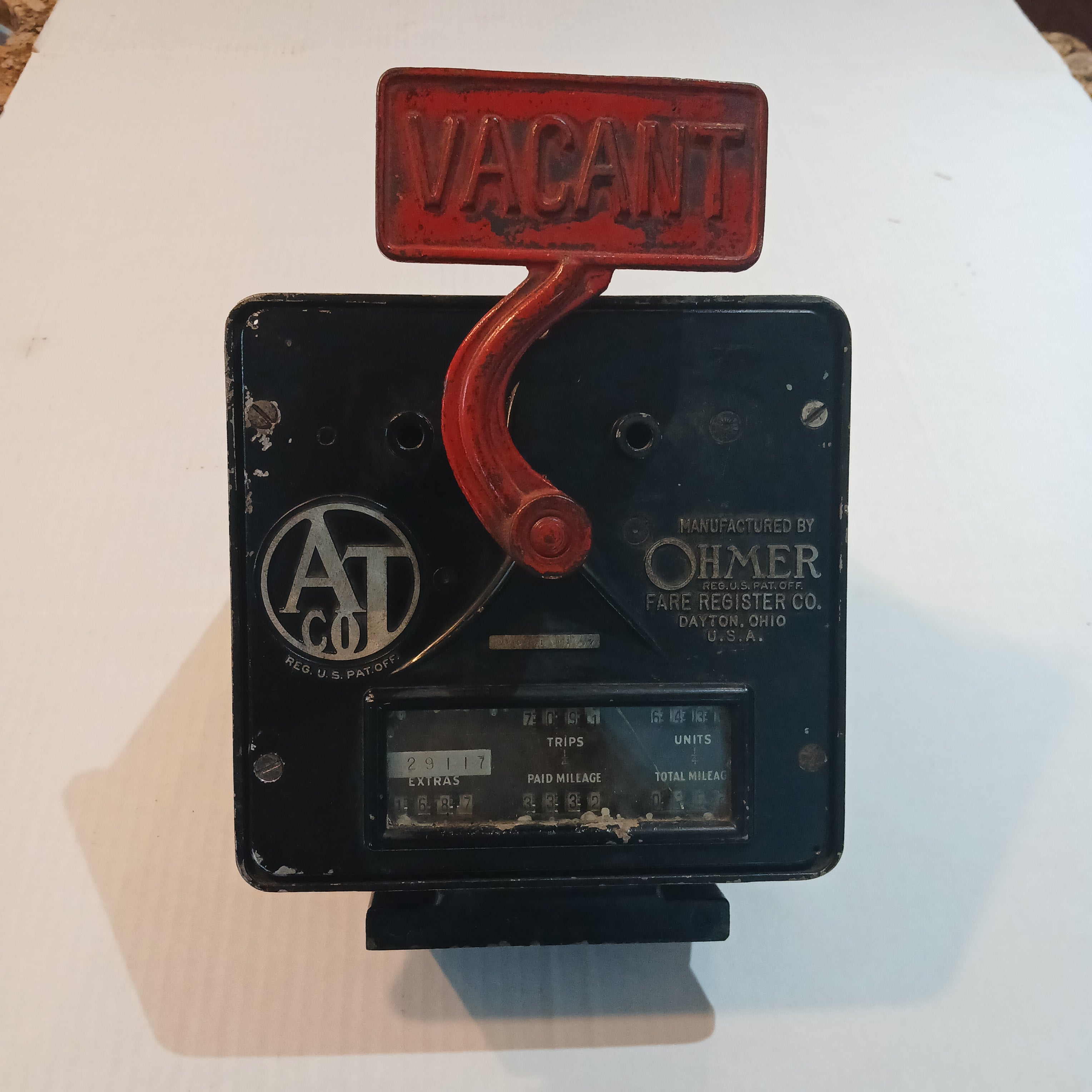 Ohmer Taxi Fare Meter Register - Early 20th Century- Still working!