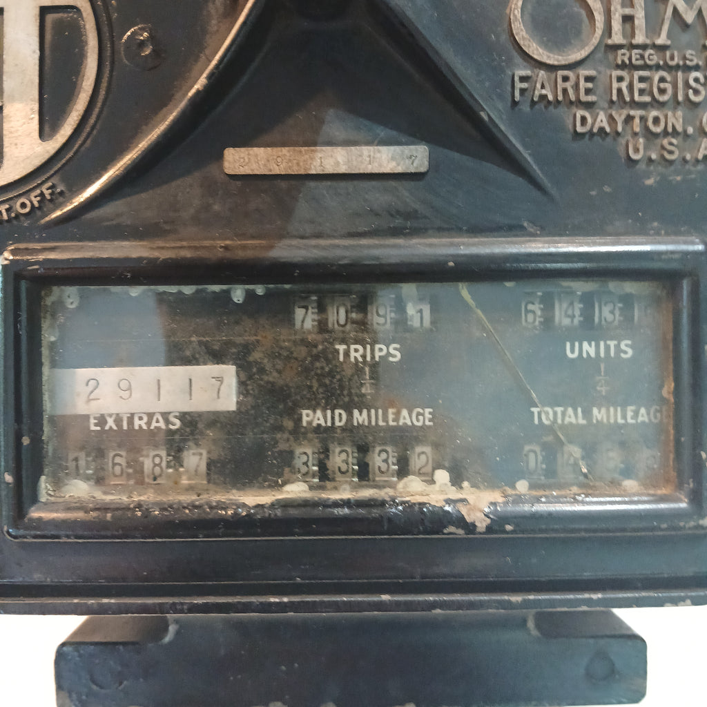 Ohmer Taxi Fare Meter Register - Early 20th Century- Still working!