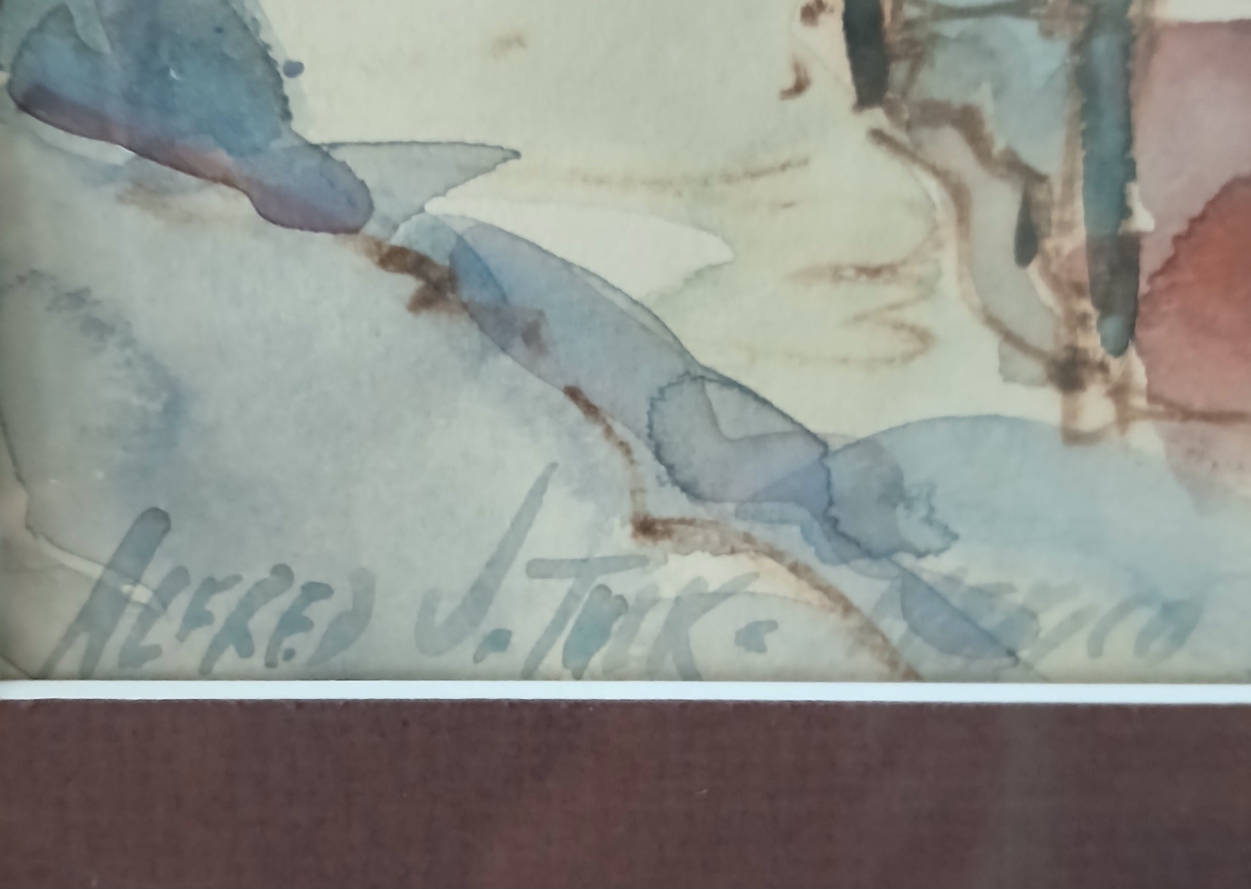 Alfred J. Tulk Watercolor - Mexican Cemetery 1930s Listed Artist