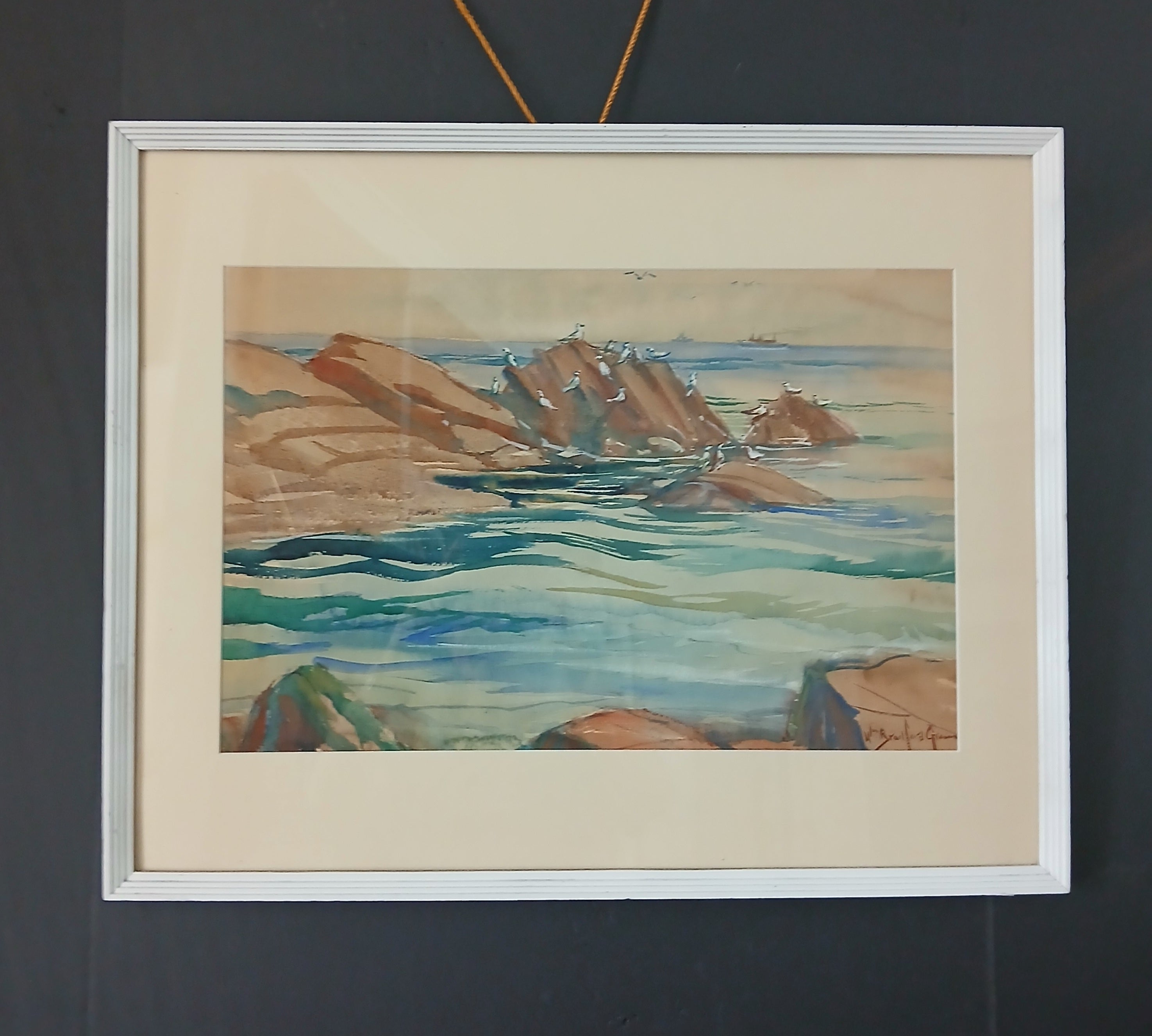 Vintage William Bradford Green Watercolor - Shorebirds - Listed Artist