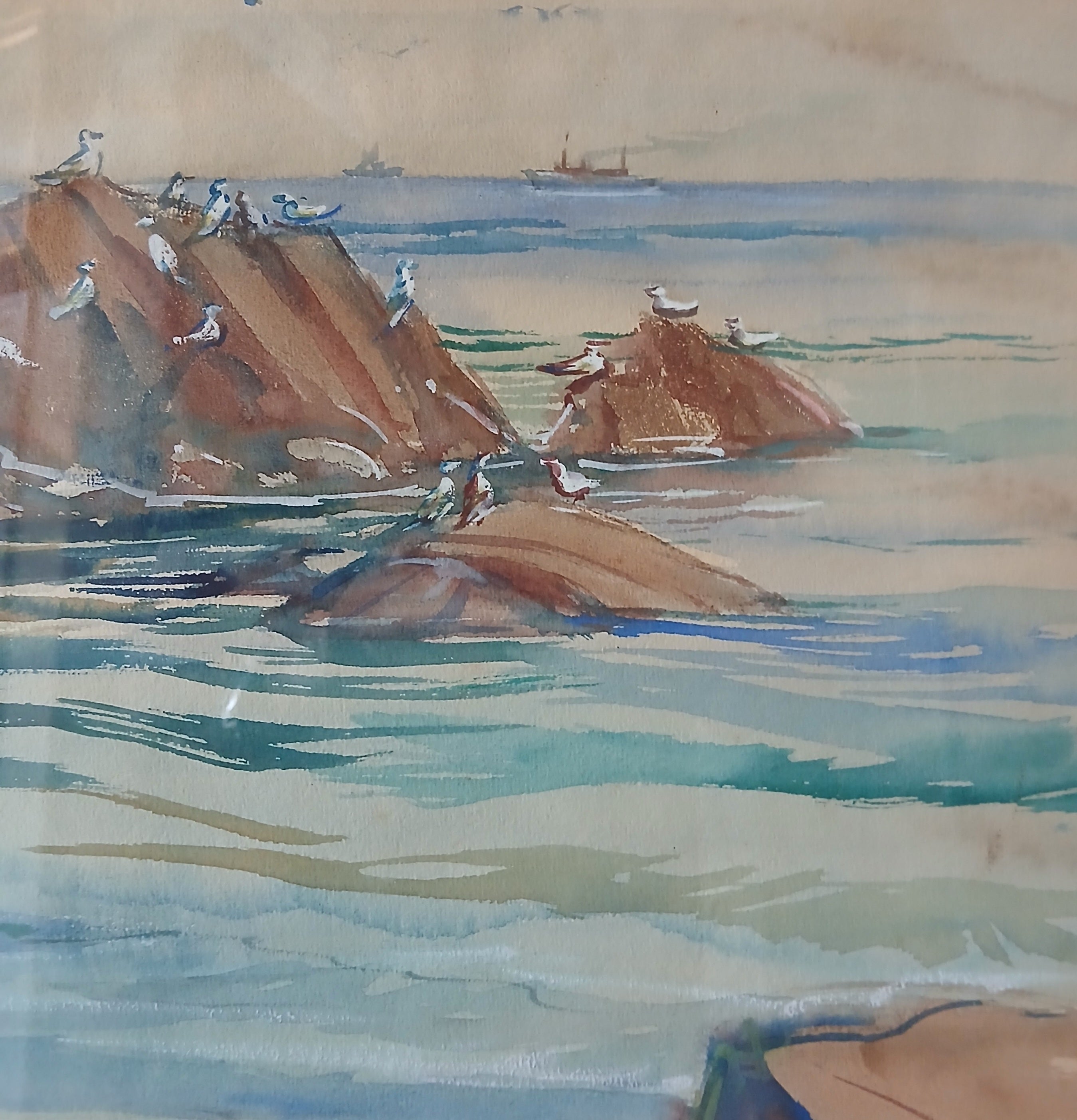 Vintage William Bradford Green Watercolor - Shorebirds - Listed Artist
