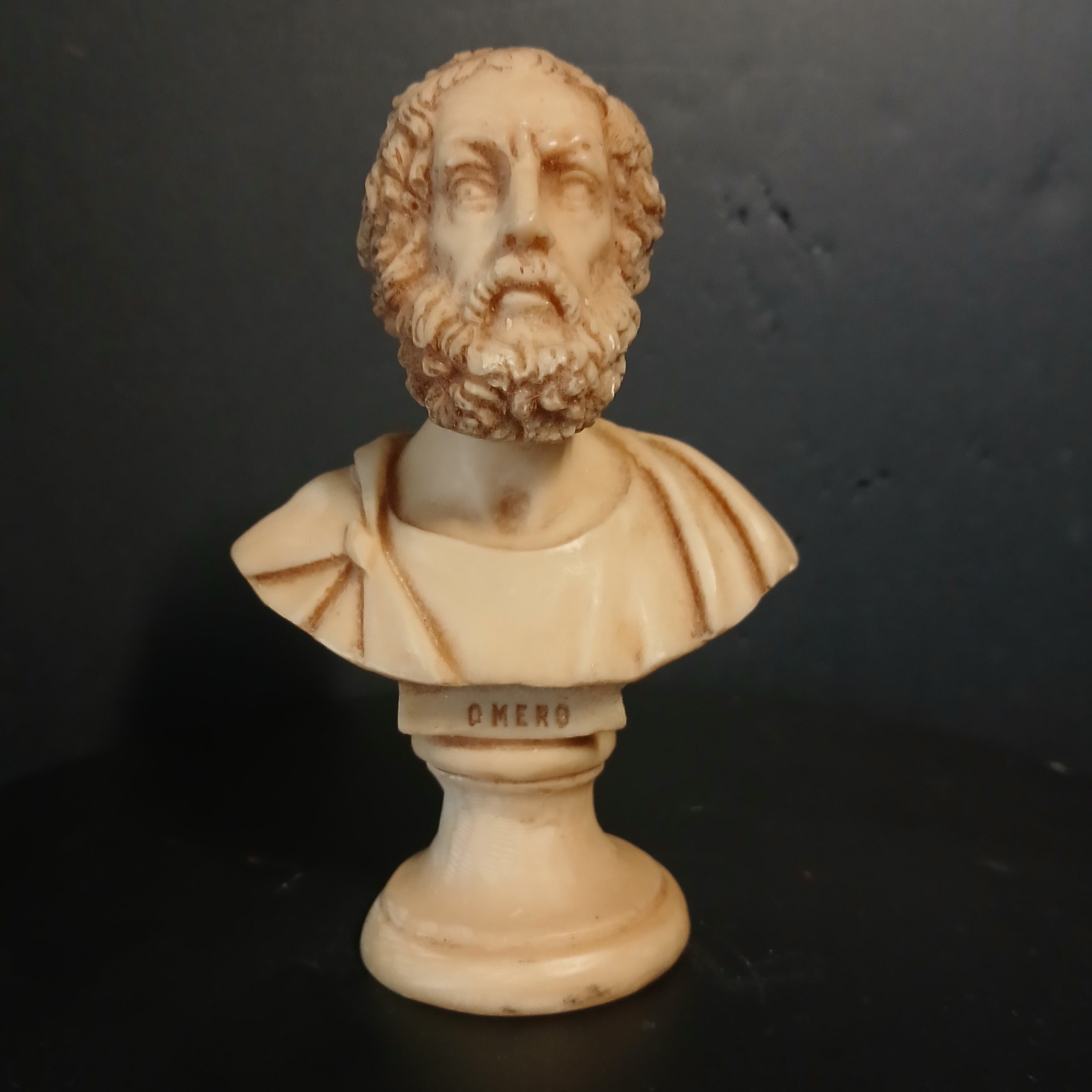 Intricately Carved Classical Bust of Homer