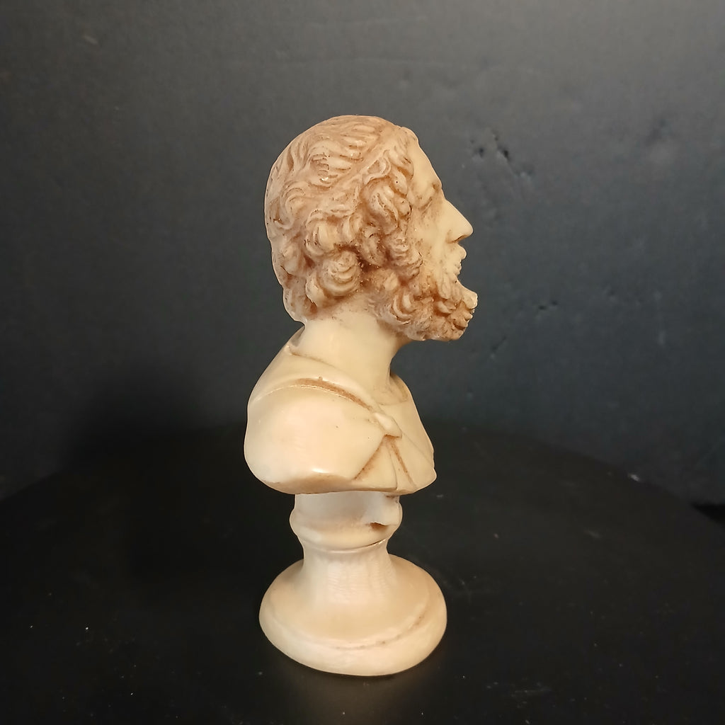 Intricately Carved Classical Bust of Homer