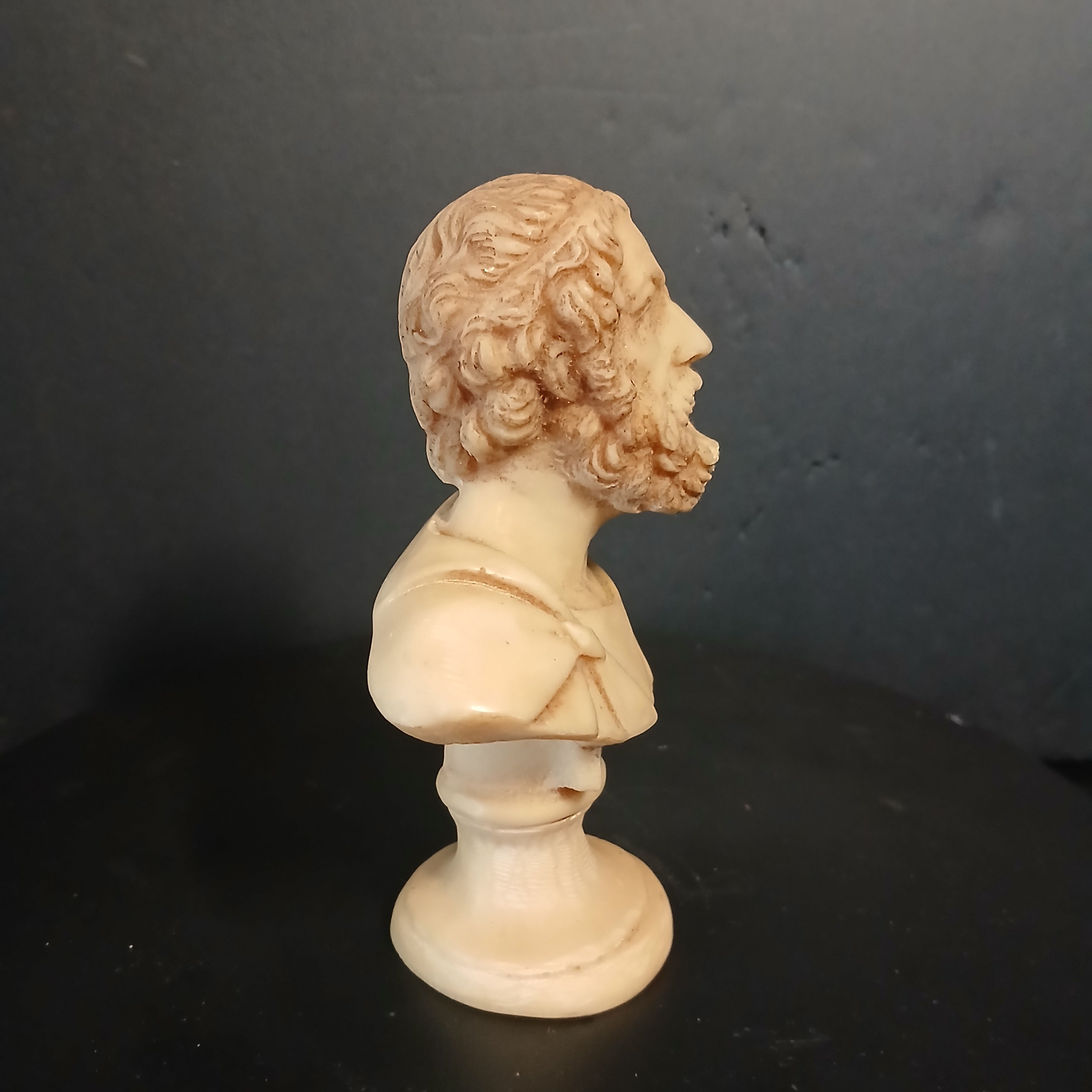Intricately Carved Classical Bust of Homer
