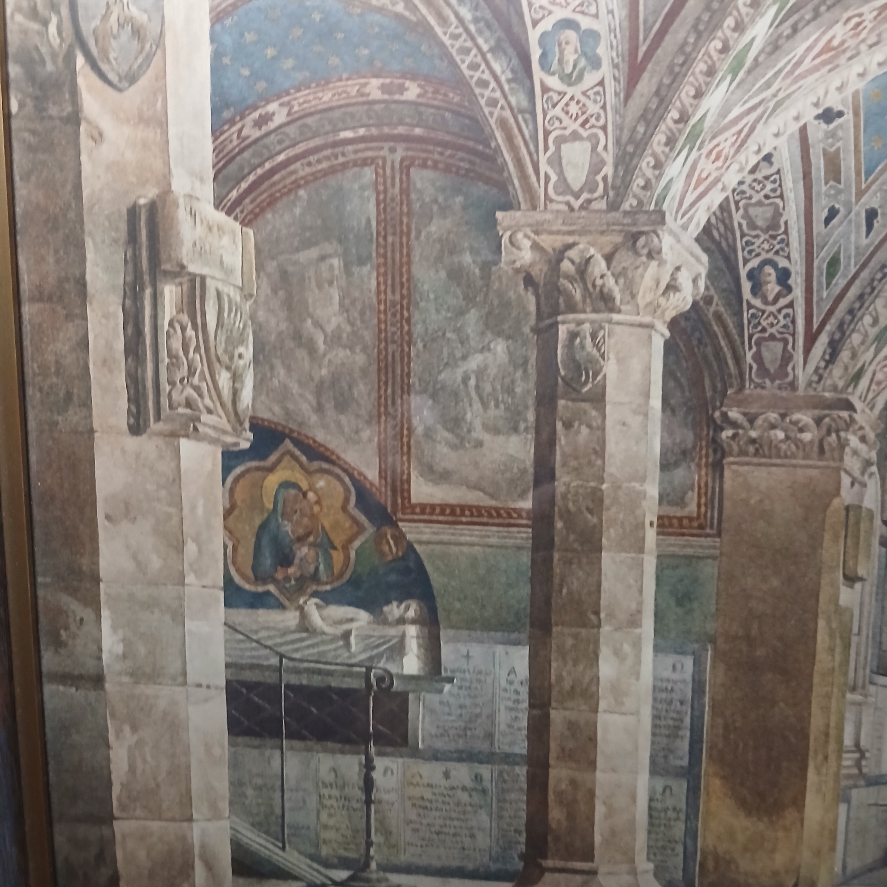In the Cloisters-Vintage Lithograph by N. Barducci-Santa Maria Novella Basilica