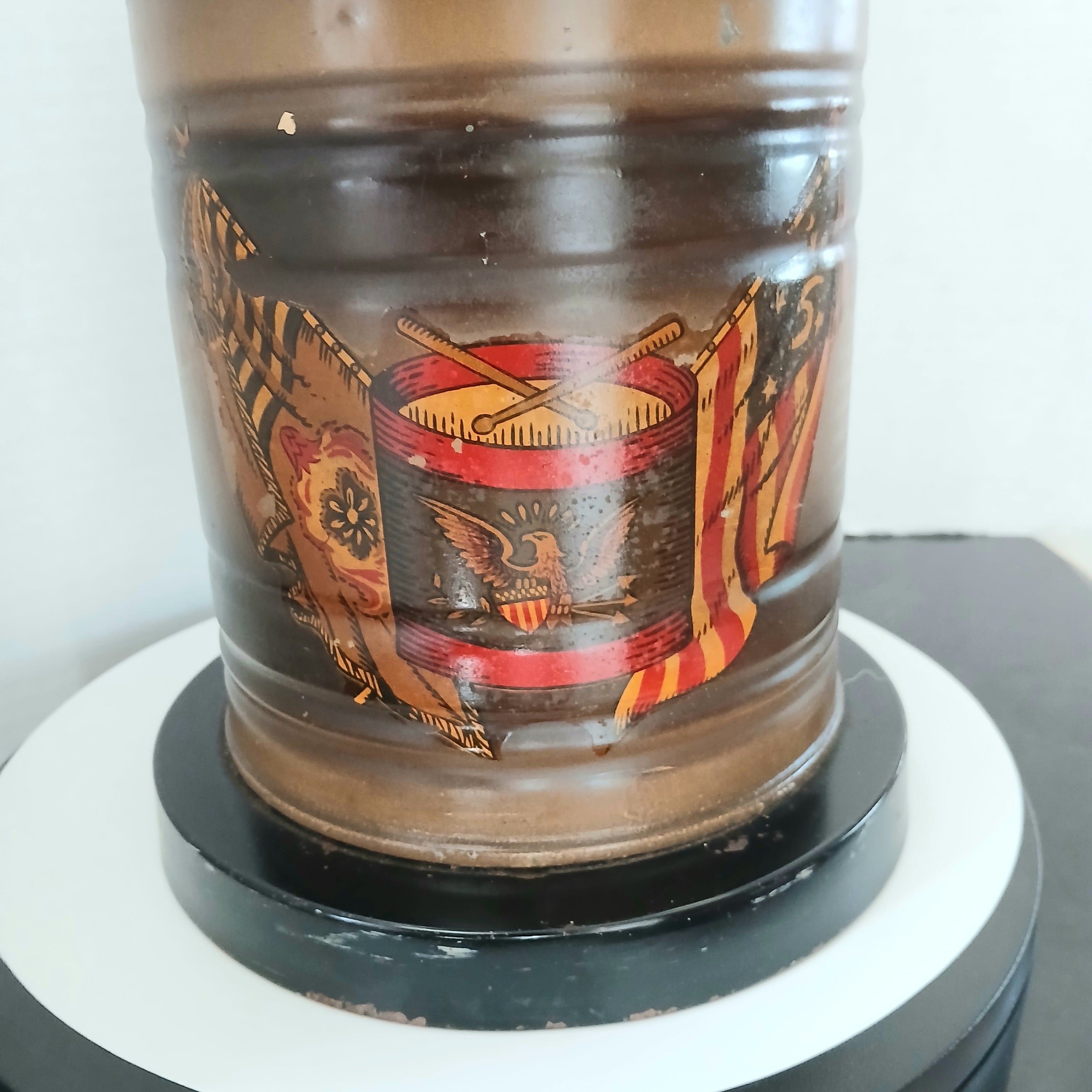 Patriotic Mid-Century Ash Tray Smoking Stand 24" Tall Tobacciana