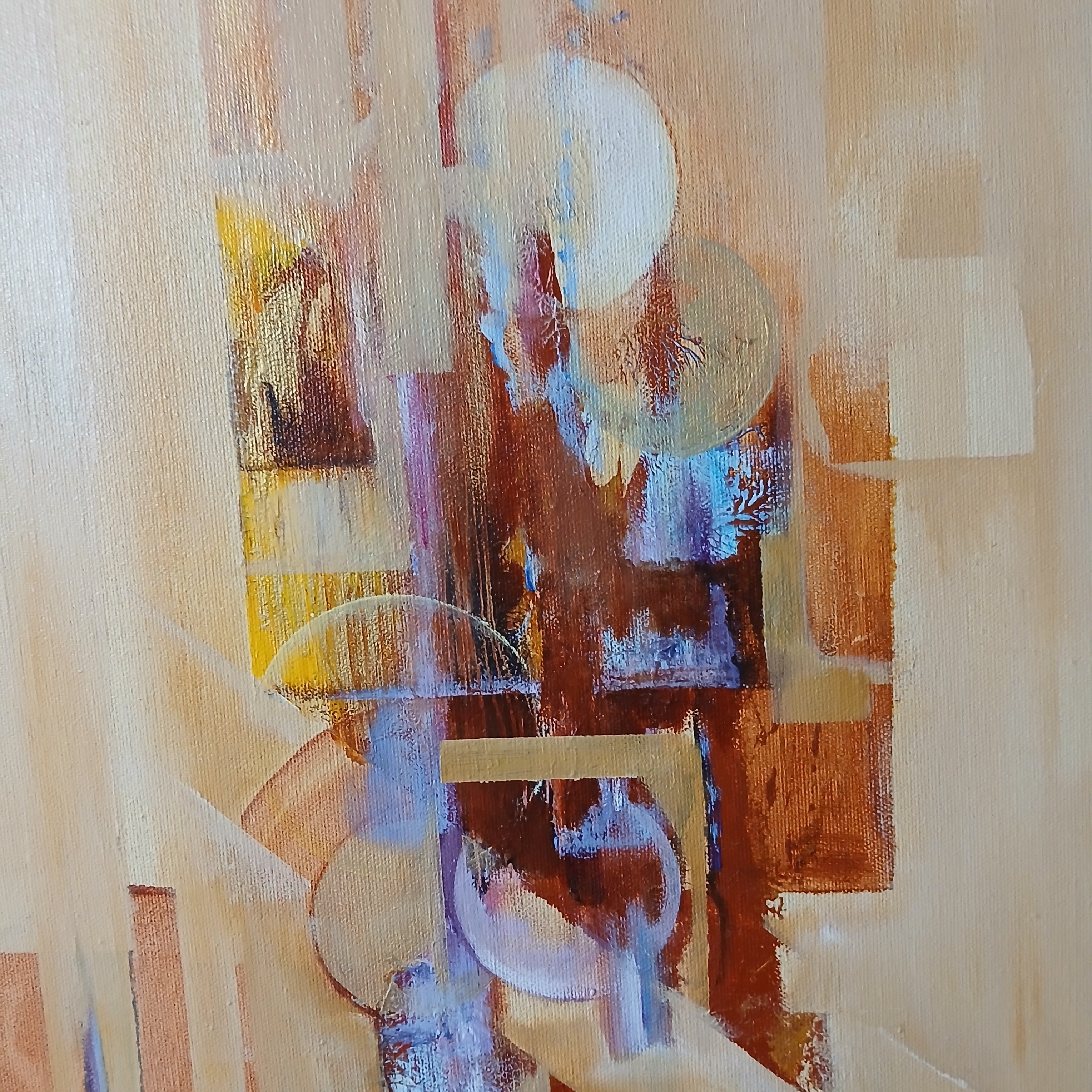 Vivid 1970s Abstract by Ethel Inez Cook Oil on Canvas 24" x 30" Fantastic!