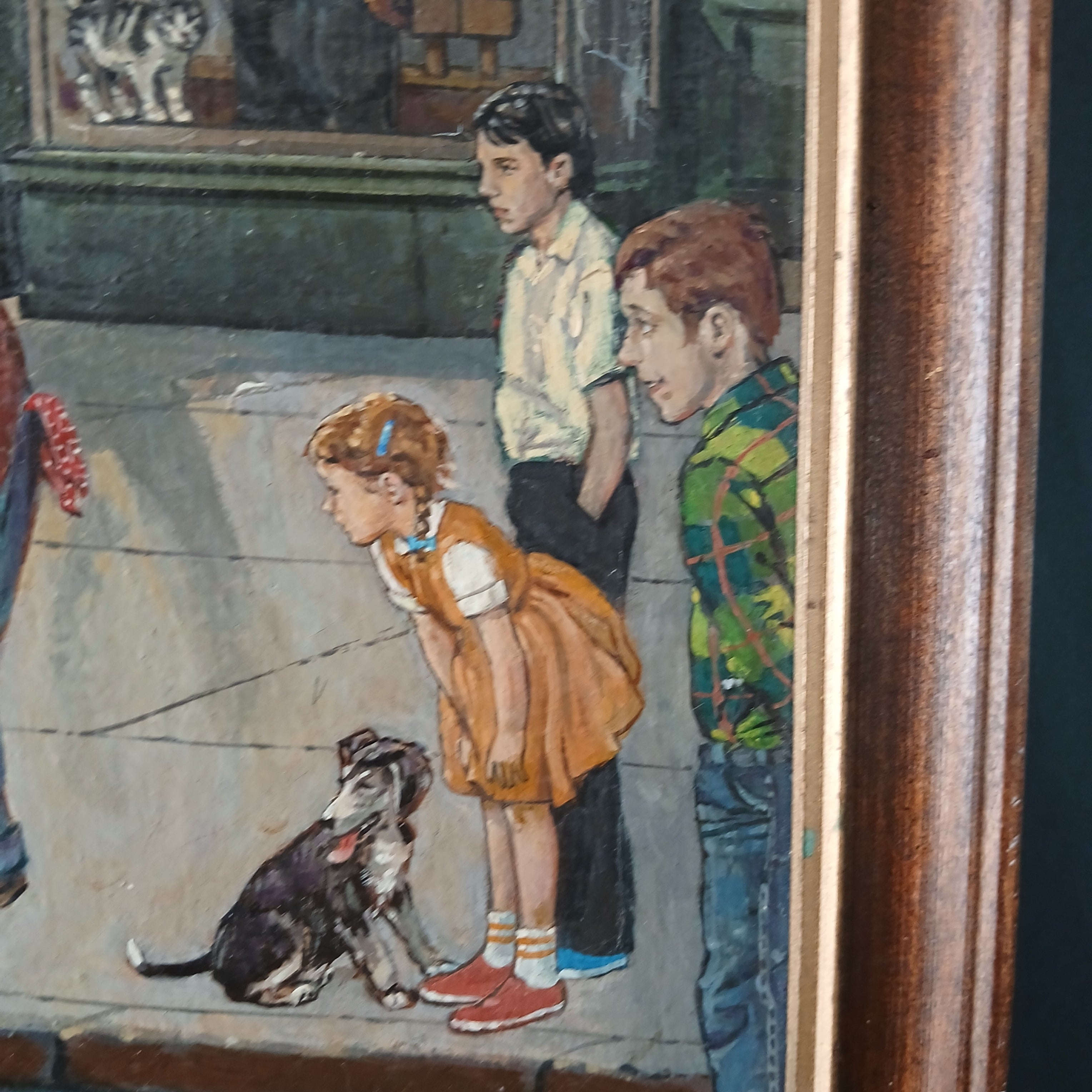 Delivering the Pipe Organ oil on canvas 1960s Original Illustration