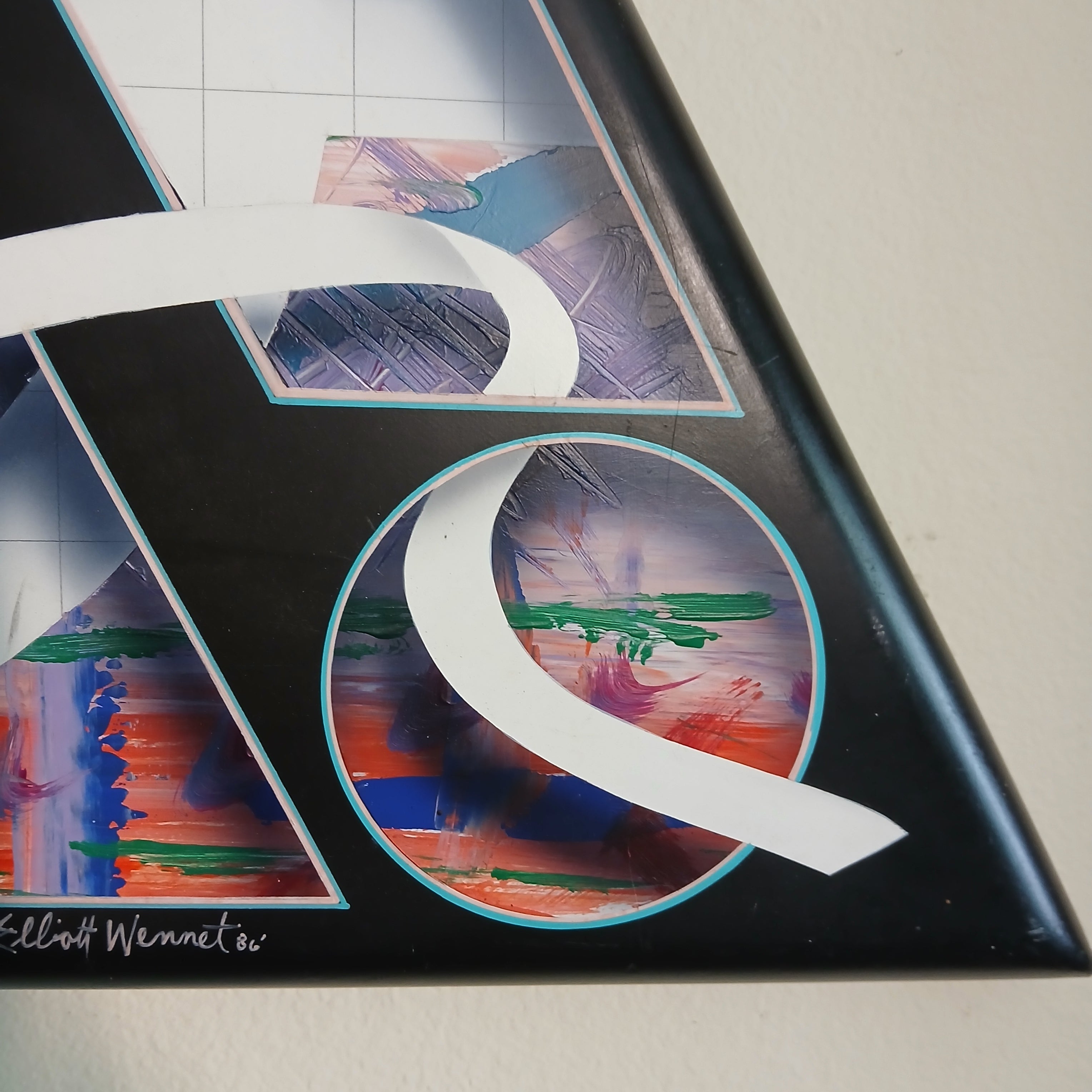 1986 Abstract Acrylic on Canvas "Exaction" by Elliott Wennet
