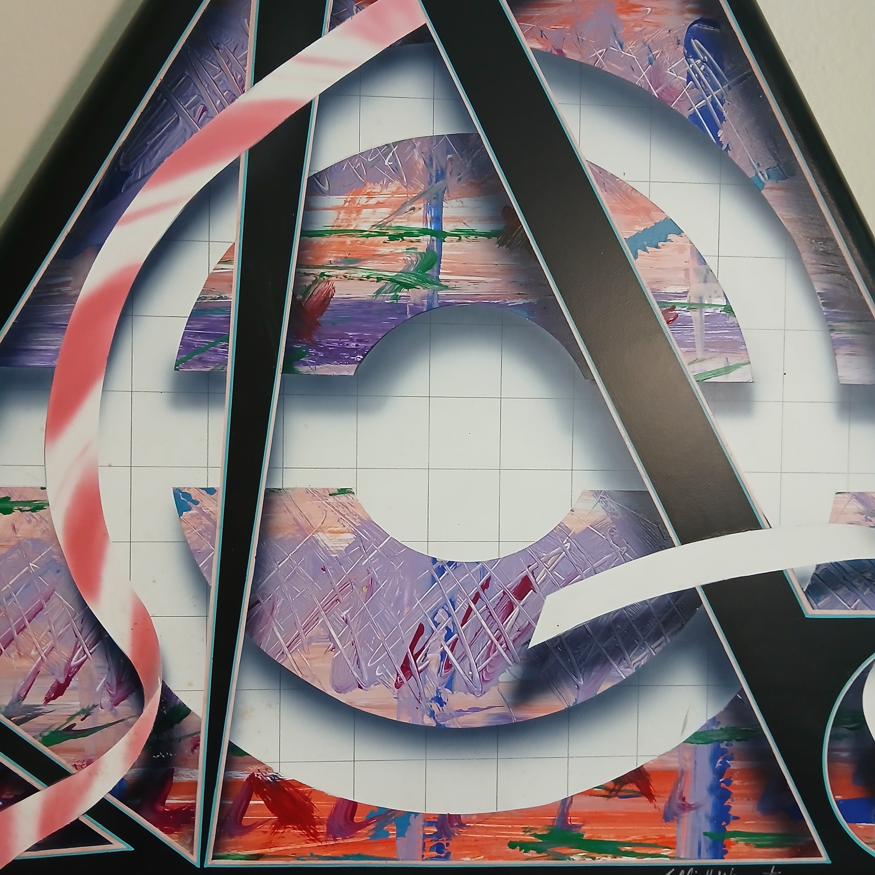 1986 Abstract Acrylic on Canvas "Exaction" by Elliott Wennet