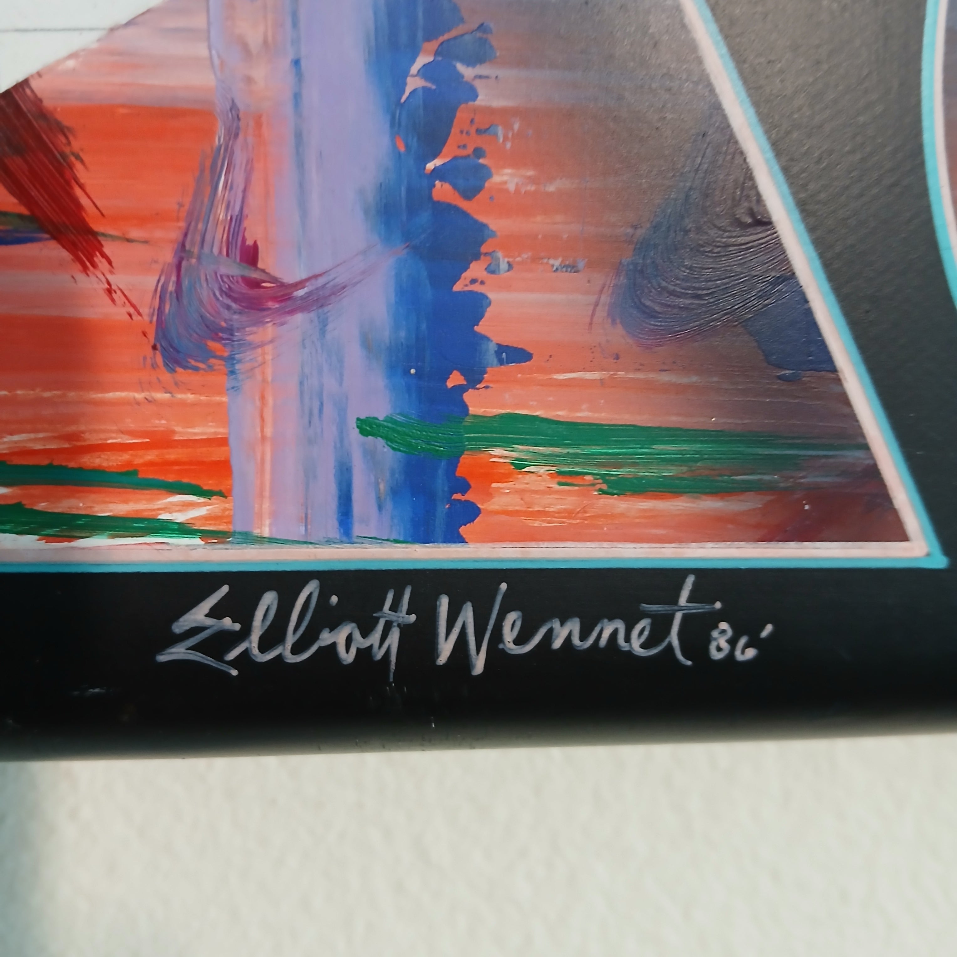 1986 Abstract Acrylic on Canvas "Exaction" by Elliott Wennet