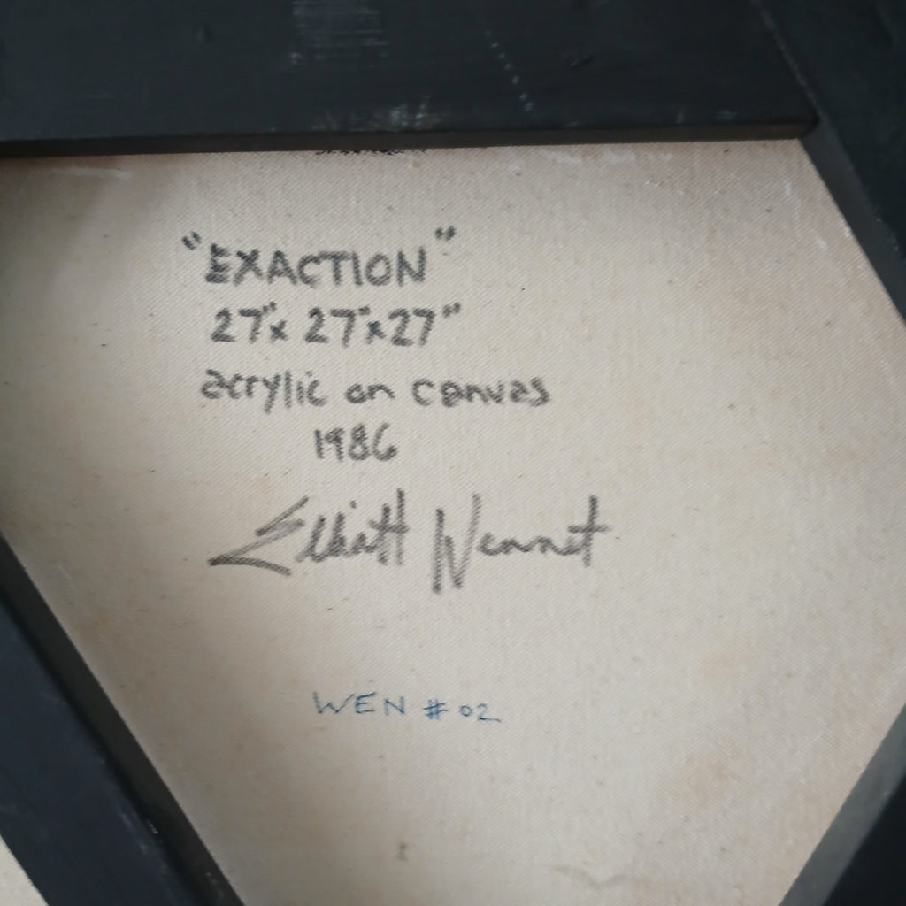 1986 Abstract Acrylic on Canvas "Exaction" by Elliott Wennet