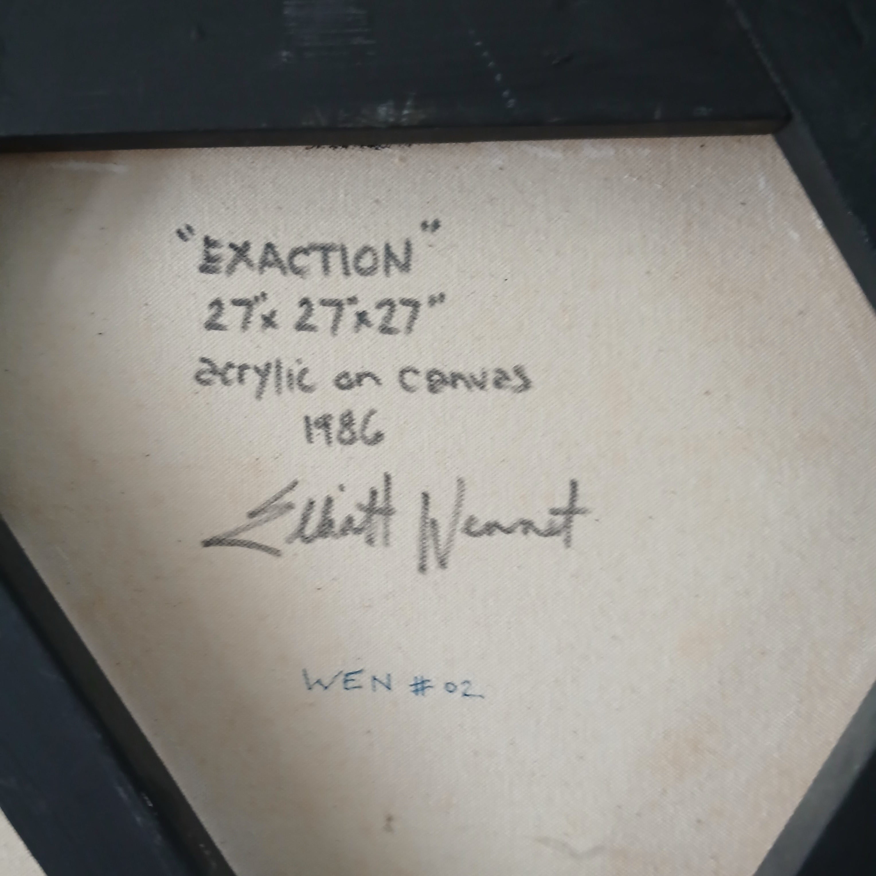 1986 Abstract Acrylic on Canvas "Exaction" by Elliott Wennet