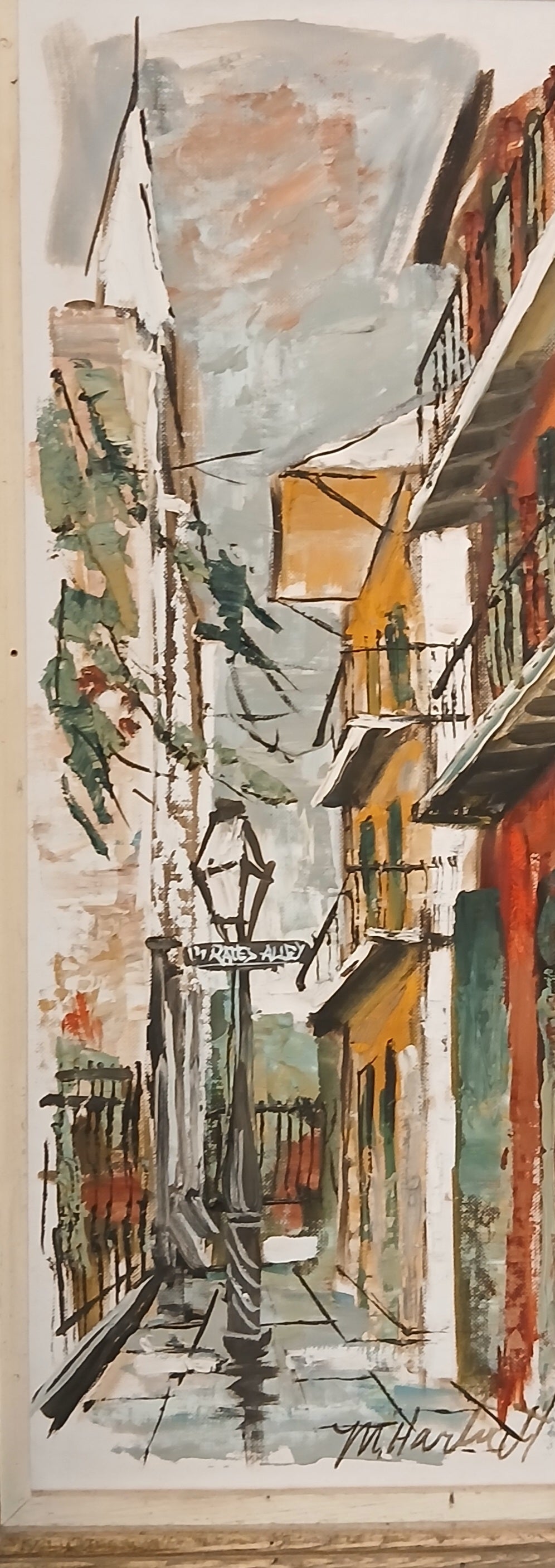 Pair of New Orleans Oils on Board by Maggie Hartnett Famous Mid-Century Artist