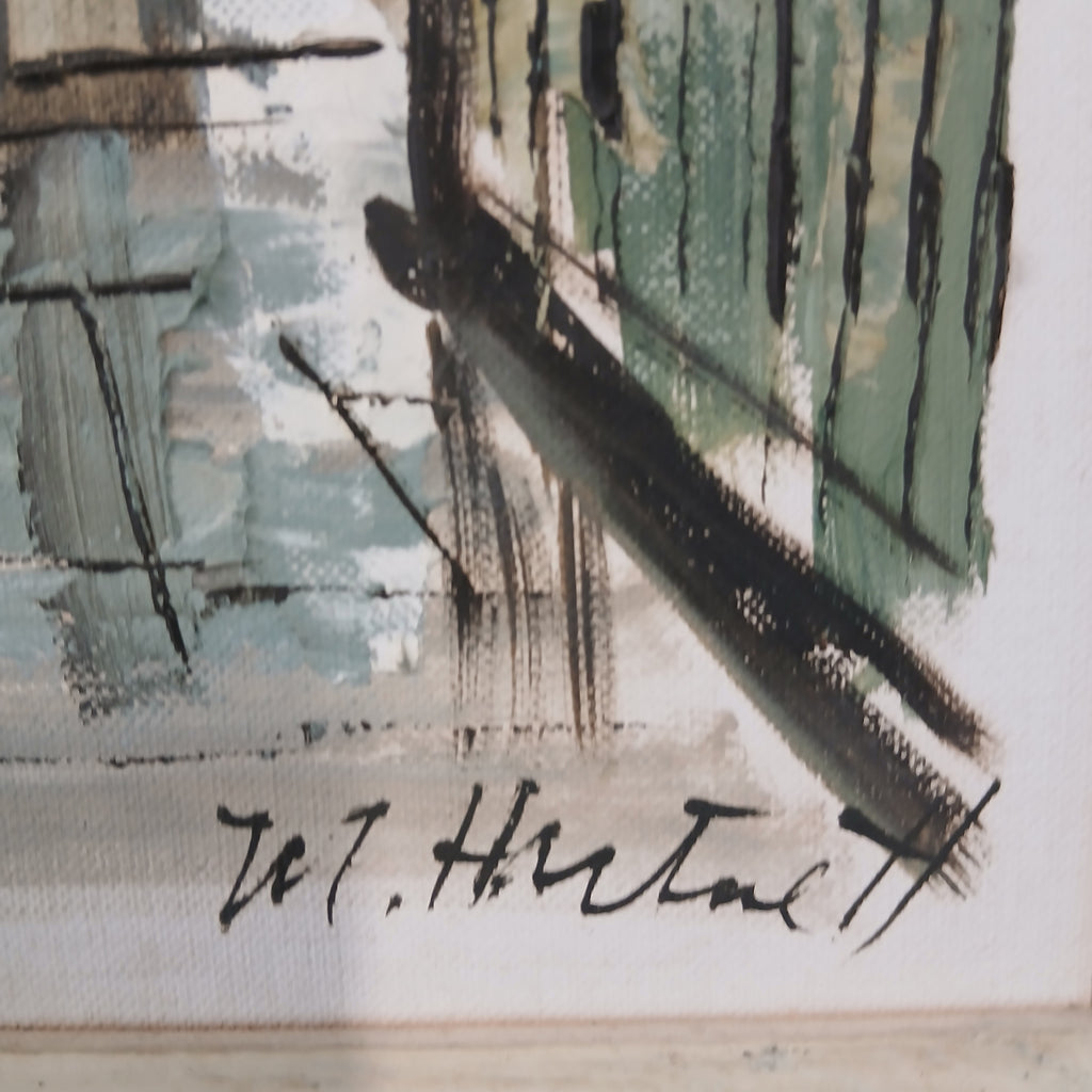 Pair of New Orleans Oils on Board by Maggie Hartnett Famous Mid-Century Artist