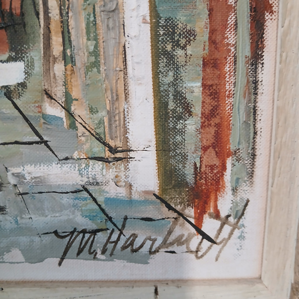 Pair of New Orleans Oils on Board by Maggie Hartnett Famous Mid-Century Artist