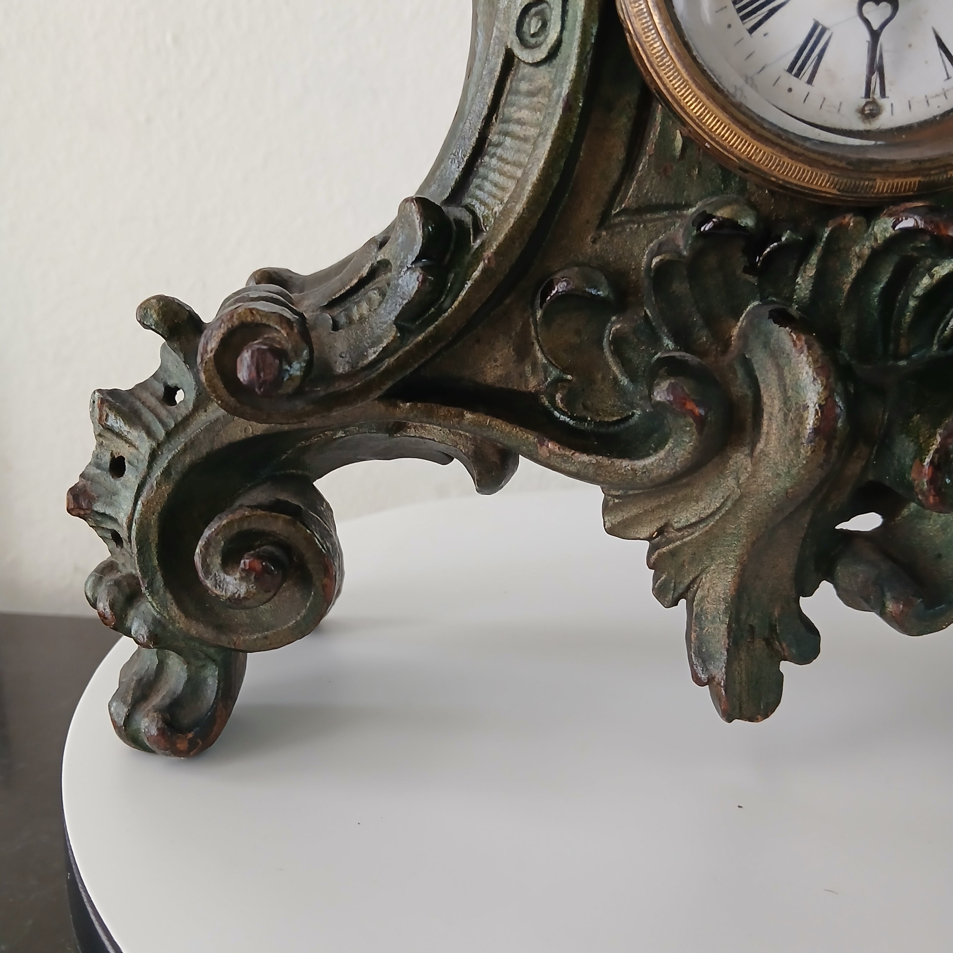 A Magnificent Rococo Style Antique Carved Wood Mantle Clock