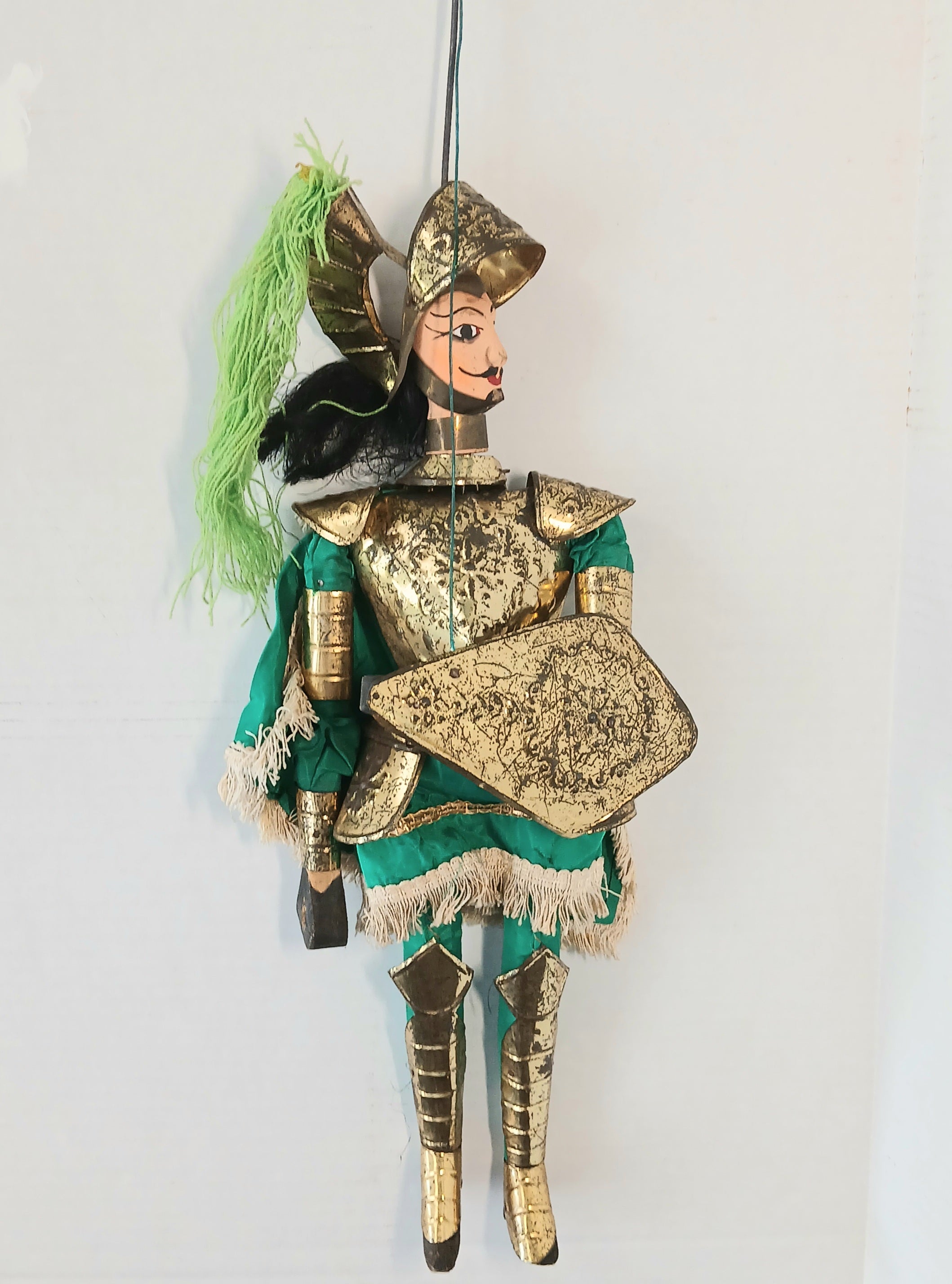 Pair of Old Vintage Knight Soldier Marionettes