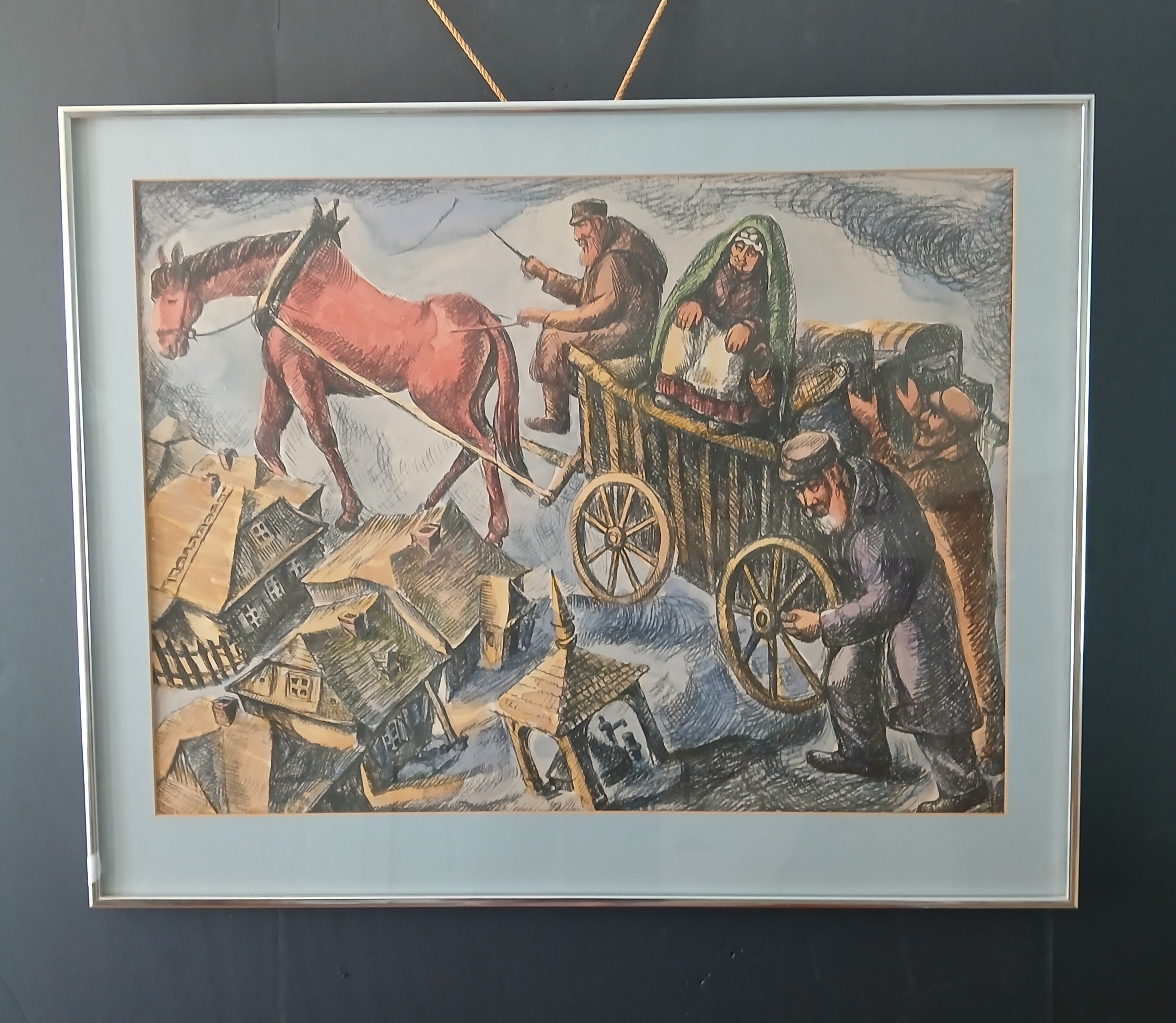 Chaim Goldberg Lithograph Fiddler on the Roof Scenic