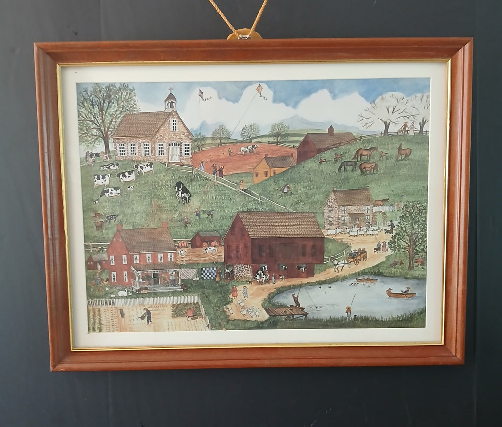 Bobbi Becker Lithograph "Amish Farm"