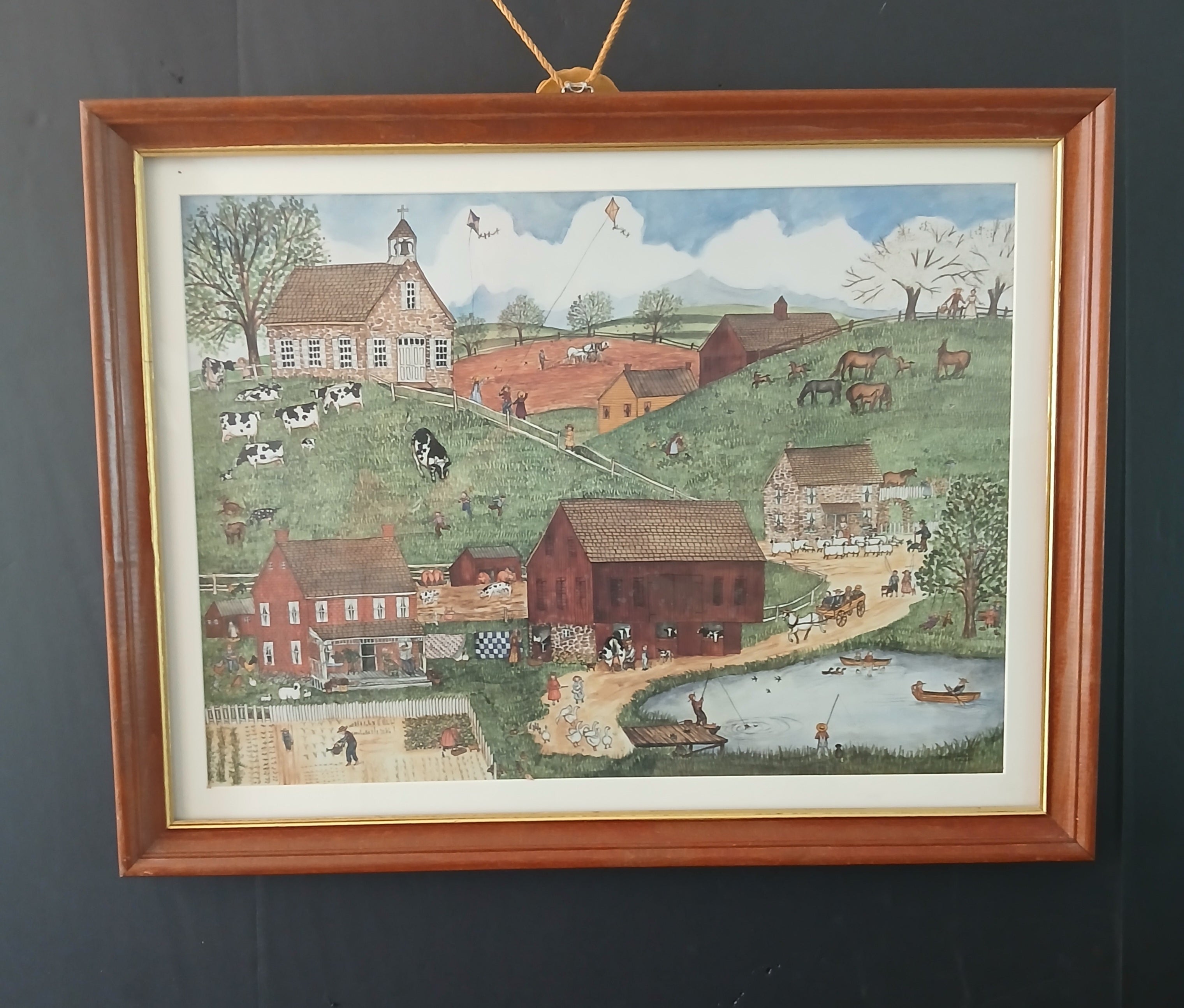 Bobbi Becker Lithograph "Amish Farm"