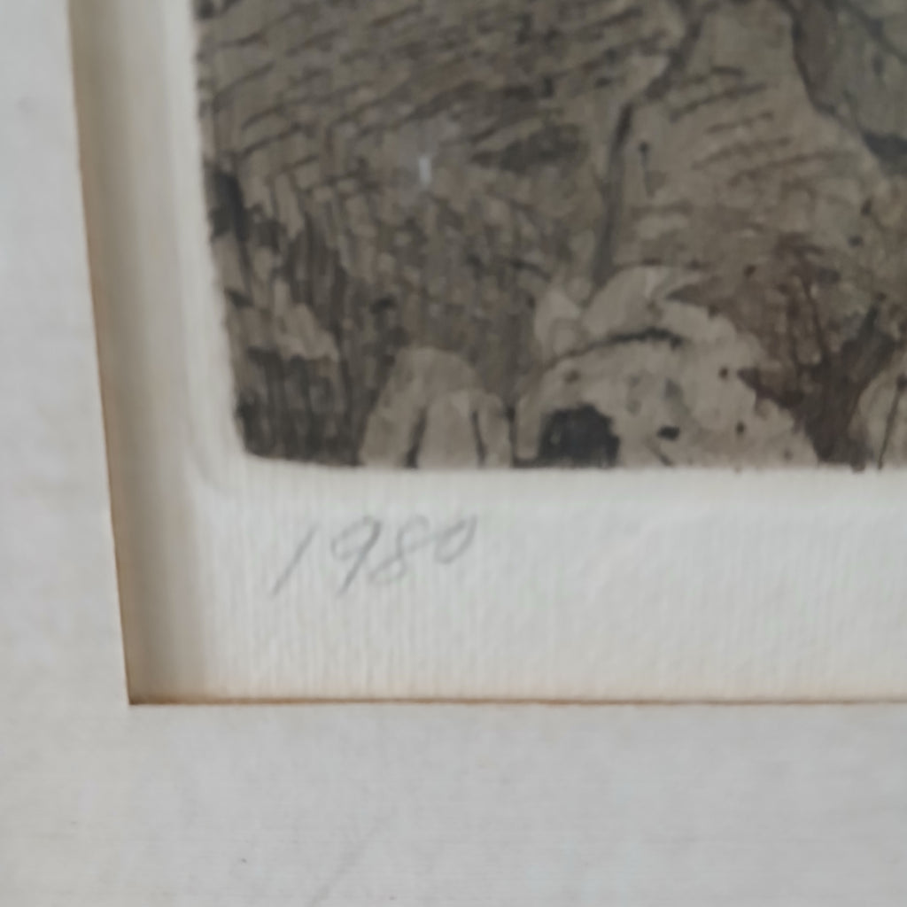 Michael Jacques etching of George Cayley: The First Step- Aviation Pioneer