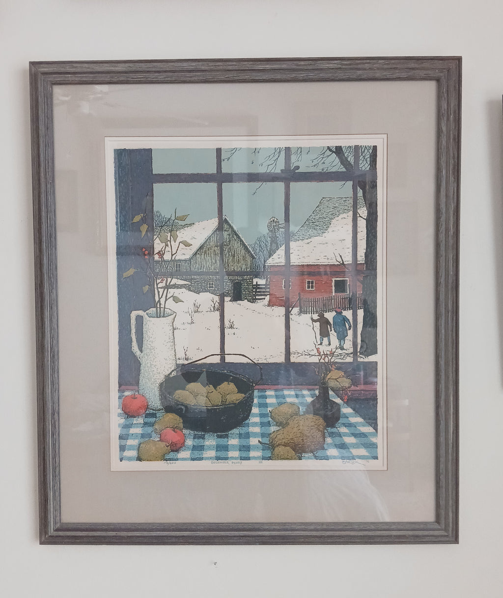 1976 Serigraph - December Pears - by Tom Bartek 1932-2024