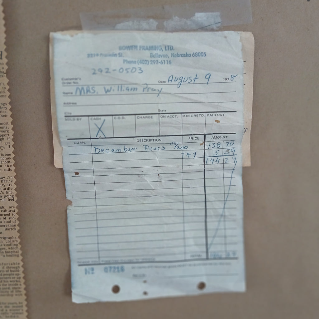 1976 Serigraph - December Pears - by Tom Bartek 1932-2024