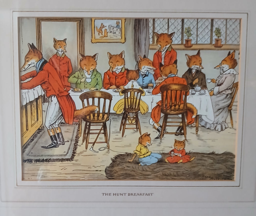 Pair of Harry B. Neilson Comical Fox Hunt Prints FREE SHIPPING!