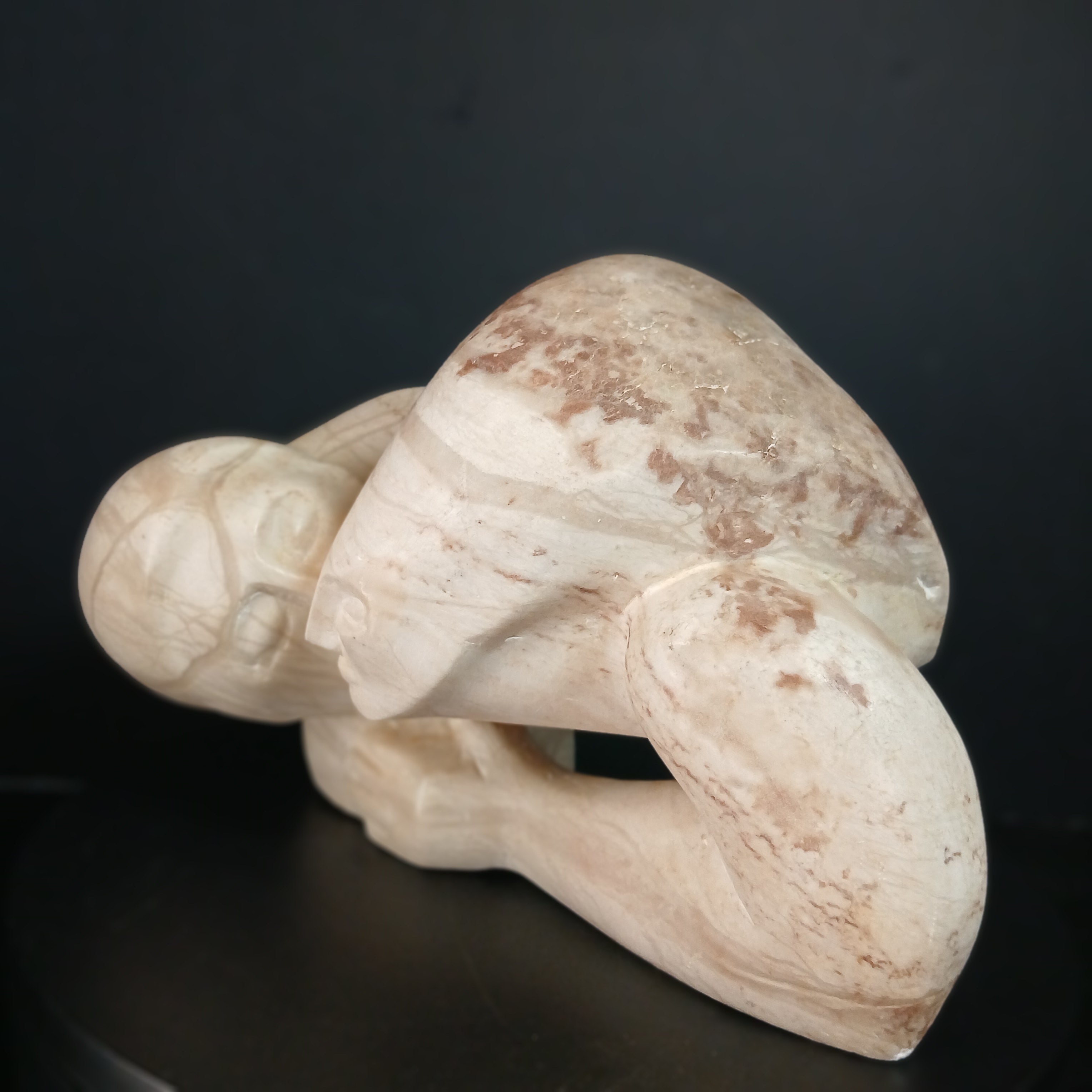 Museum Quality Marble Sculpture "The Kiss" by Leonora Eunice Arye 1977