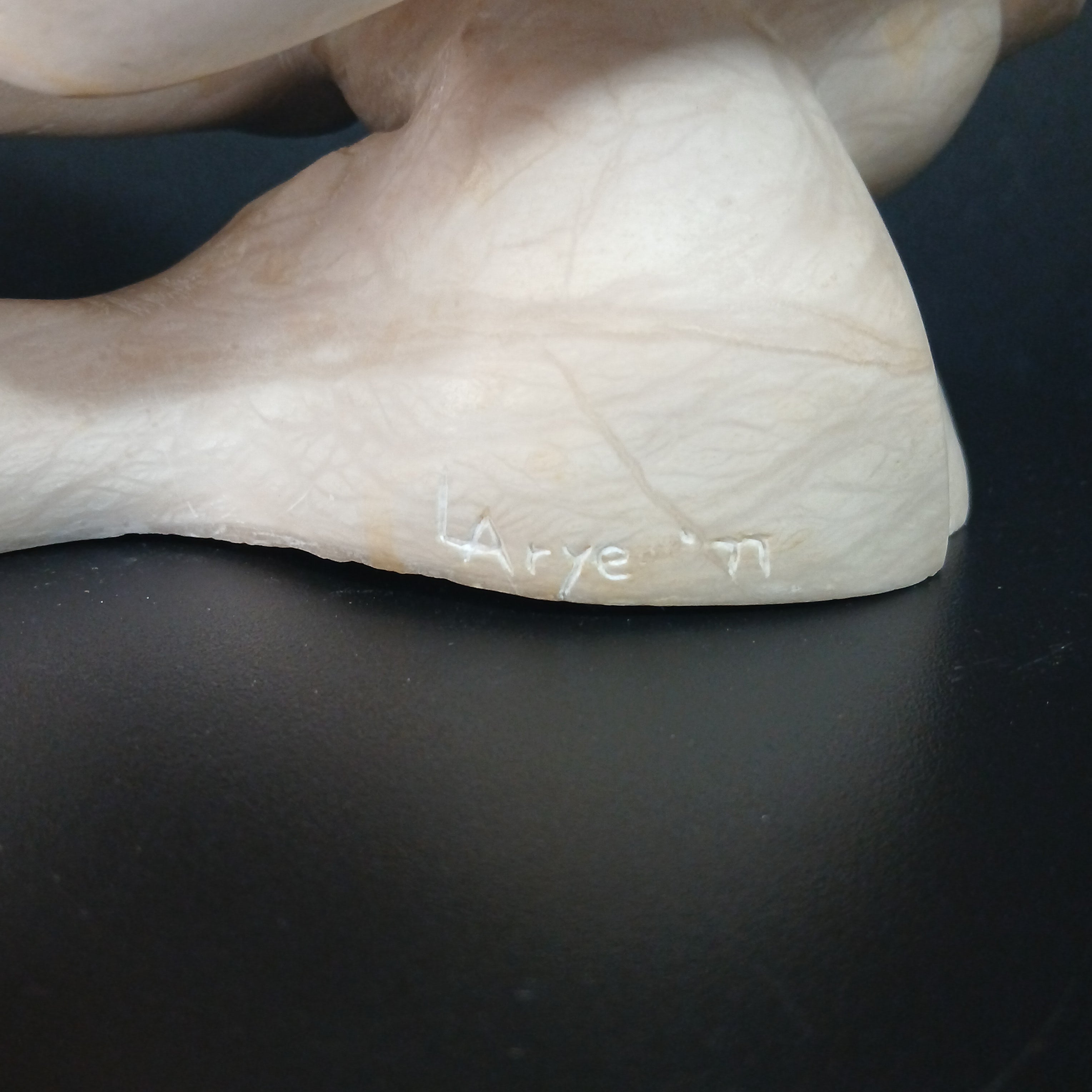 Museum Quality Marble Sculpture "The Kiss" by Leonora Eunice Arye 1977