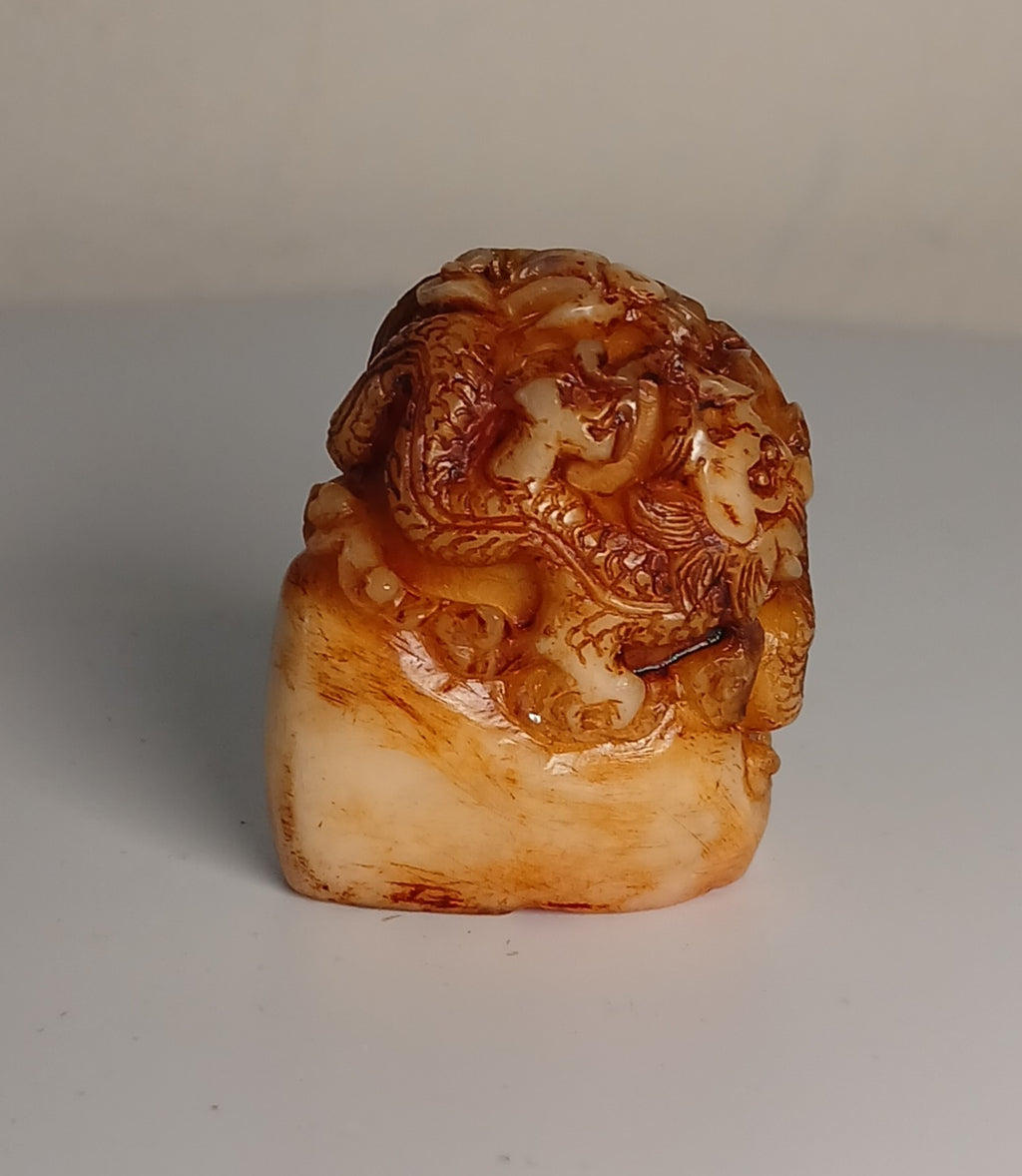 Chinese Carved Hetian Jade Dragon Seal FREE SHIPPING!