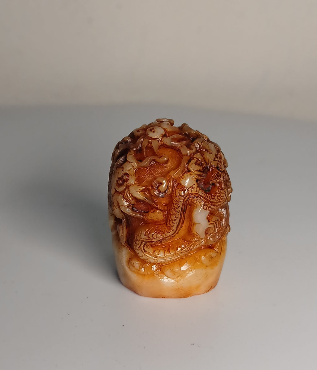 Chinese Carved Hetian Jade Dragon Seal FREE SHIPPING!