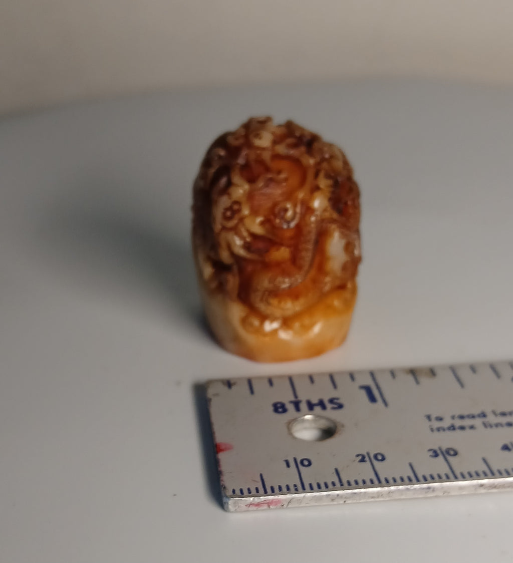 Chinese Carved Hetian Jade Dragon Seal FREE SHIPPING!