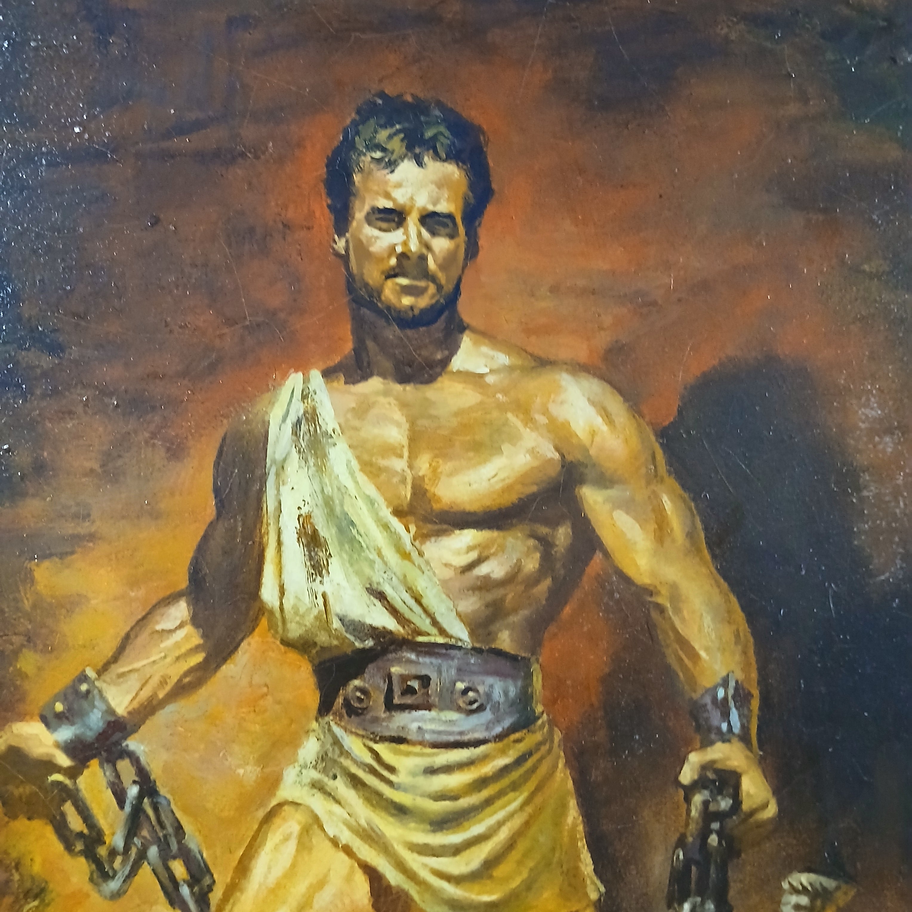 Oil Painting Steve Reeves Hercules 1950s by Frank Cozzarelli / Bianculli Estate
