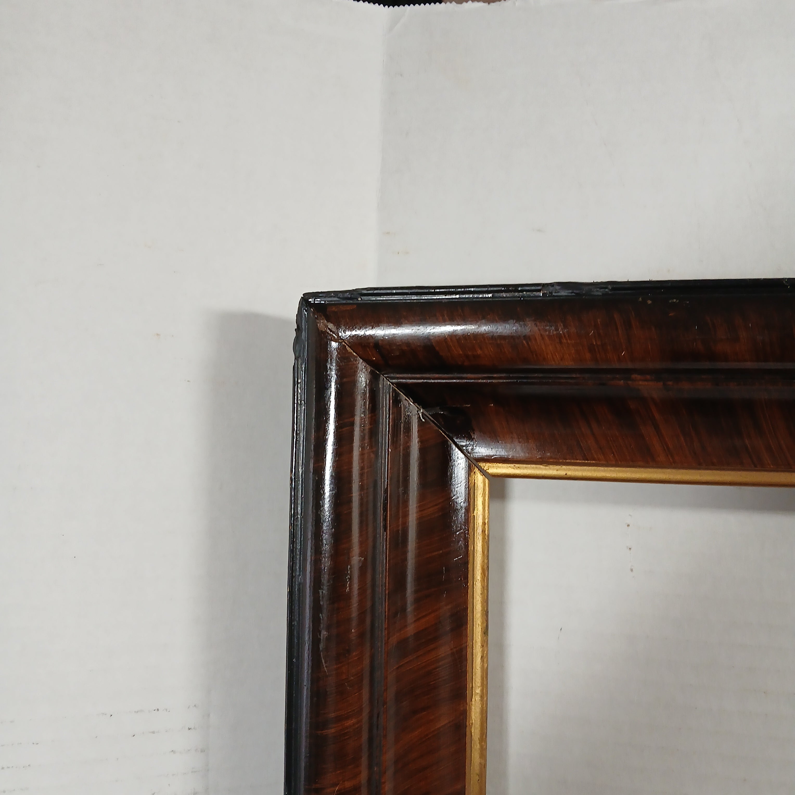 Beautiful Antique Faux Burlwood Picture Frame for 24" x 20" Artwork c. 1890