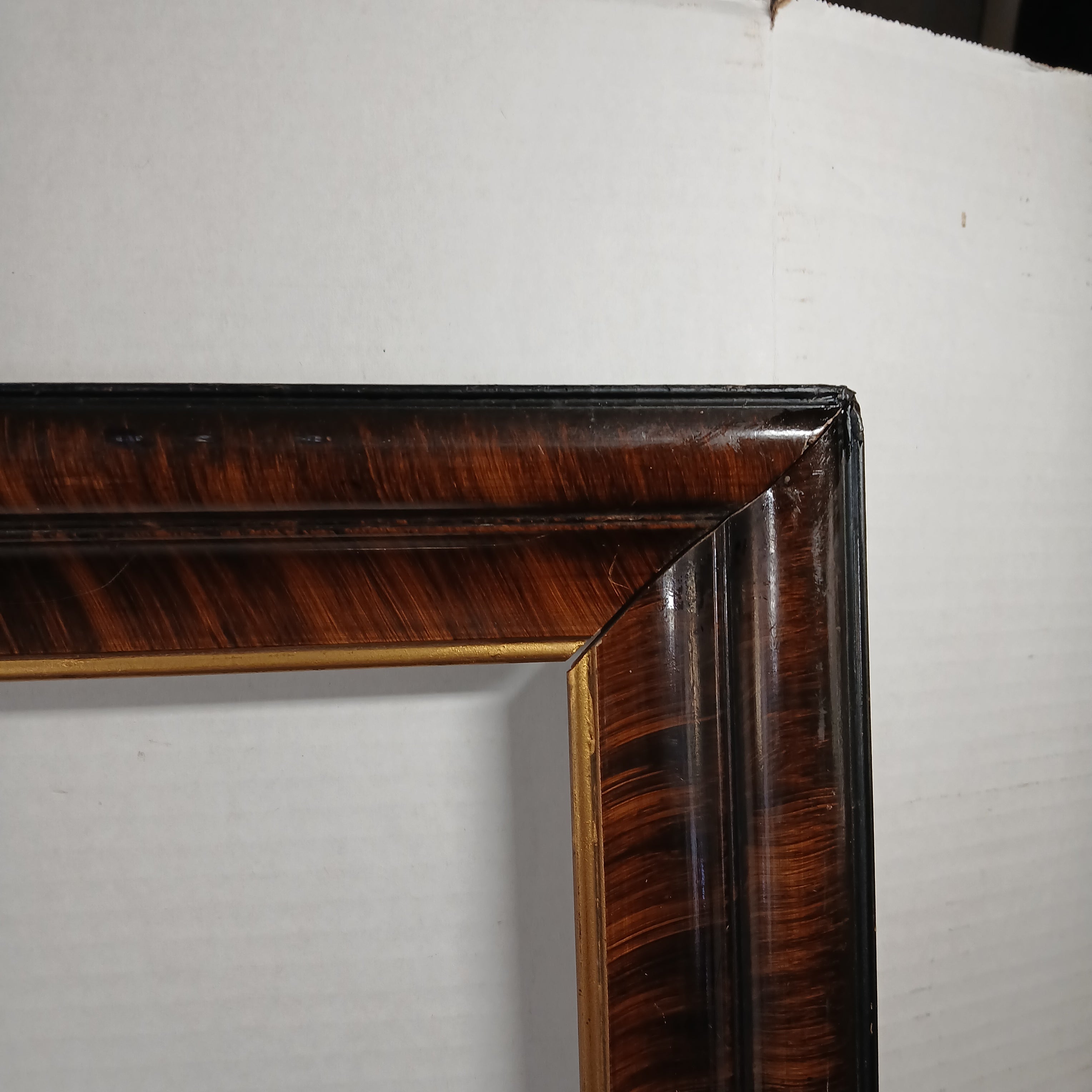 Beautiful Antique Faux Burlwood Picture Frame for 24" x 20" Artwork c. 1890