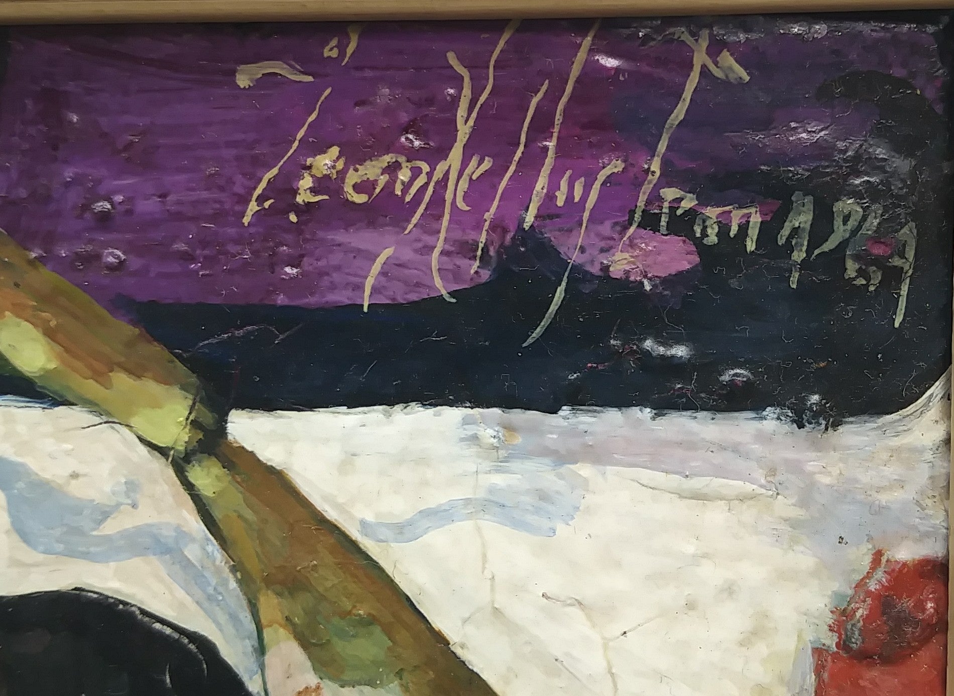 1960s "Man With a Flag" Leon Kelly Oil Painting on Masonite