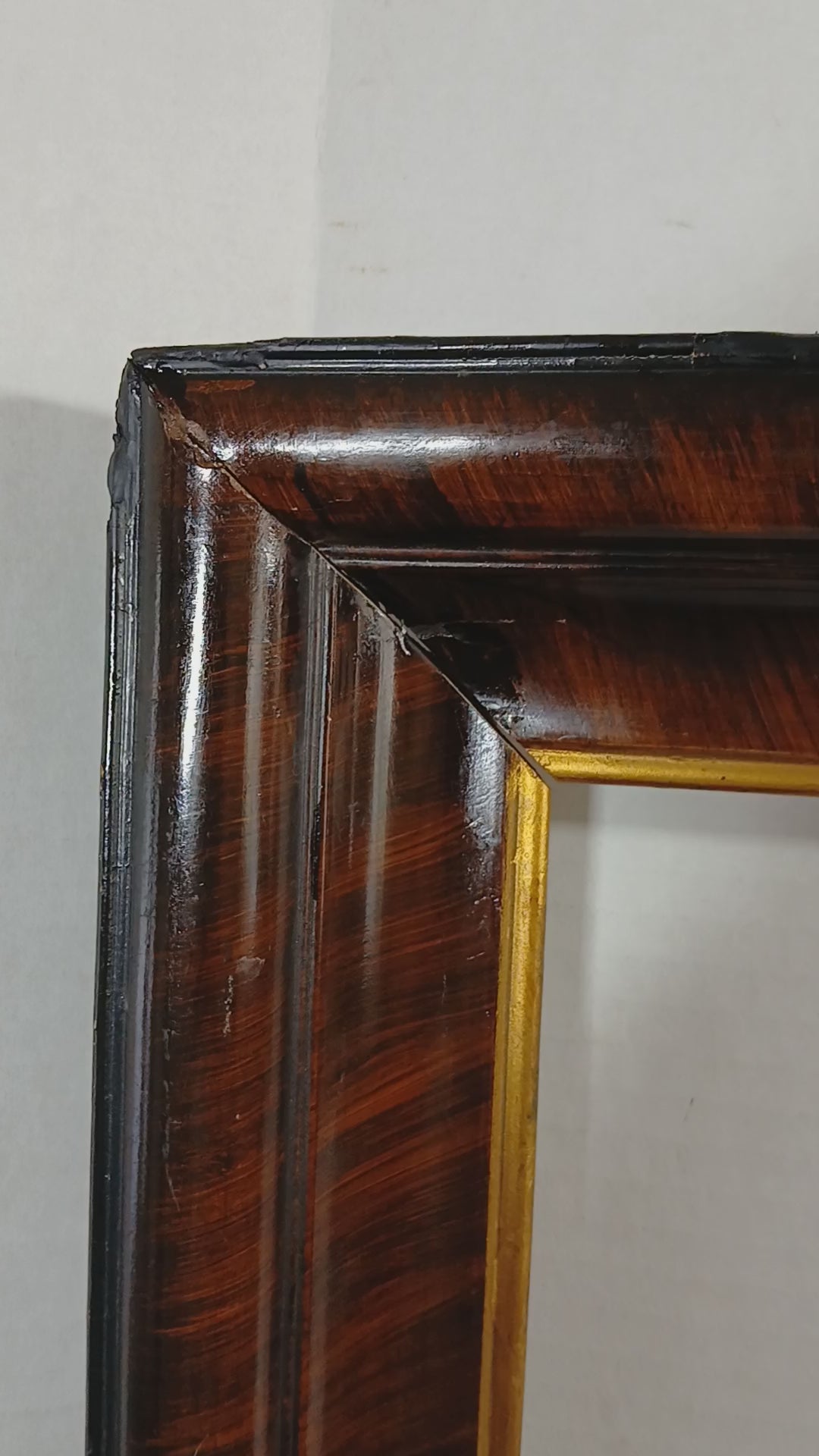 Beautiful Antique Faux Burlwood Picture Frame for 24" x 20" Artwork c. 1890