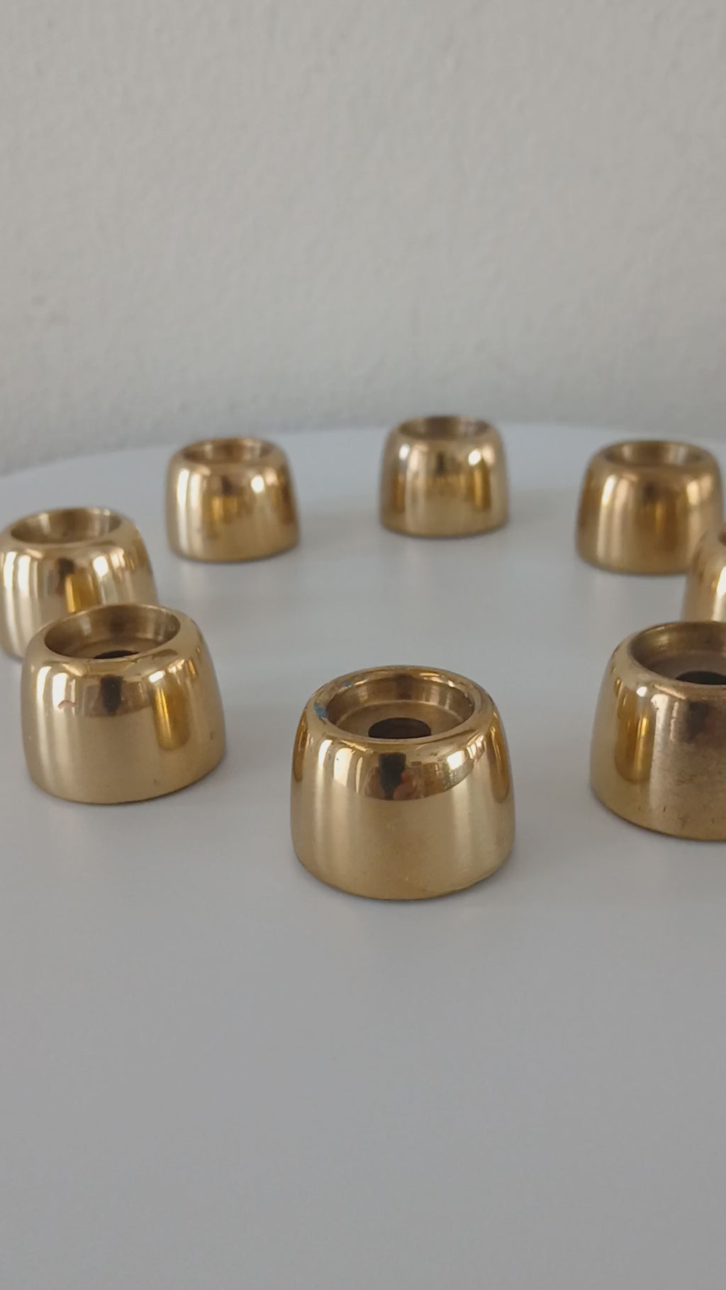 Set of Eight Hans-Agne Jakobsson Brass Candlestick Holders 1960s Swedish Design