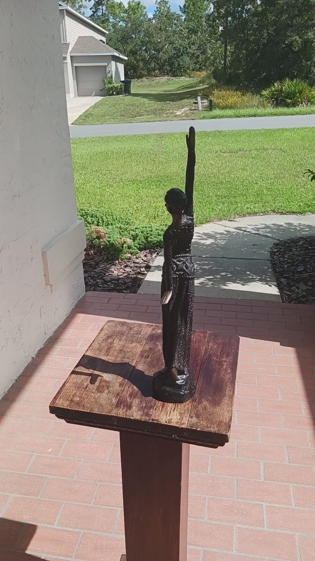 Statuesque and Graceful Bronze Art Deco Flapper Girl Dancer 18" Tall!