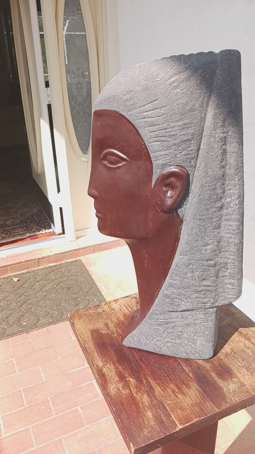 Super Cool Vintage Harris Pottery of Chicago Ceramic Sculpture Egyptian Bust