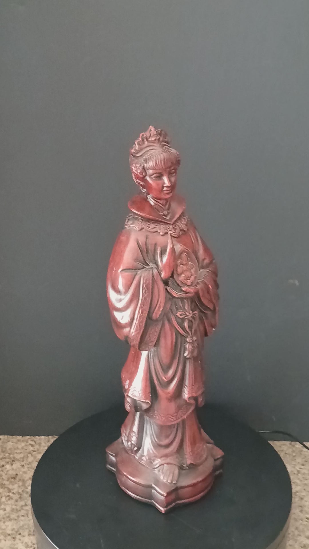 Ceramic Quan Yin Goddess Holding Buddha Image, 1950s