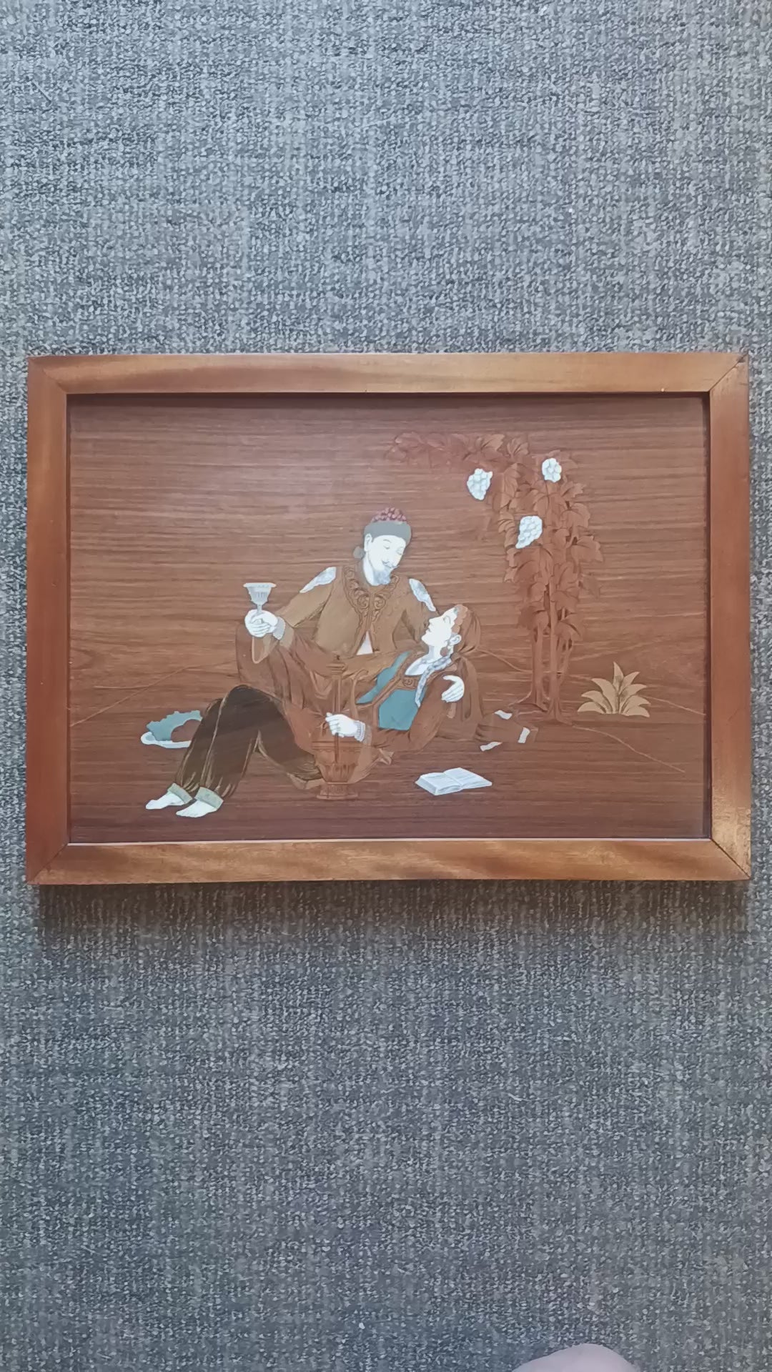 Exotic Persian Style Inlaid Art Panel - A Jug of Wine, a Loaf of Bread, and Thou